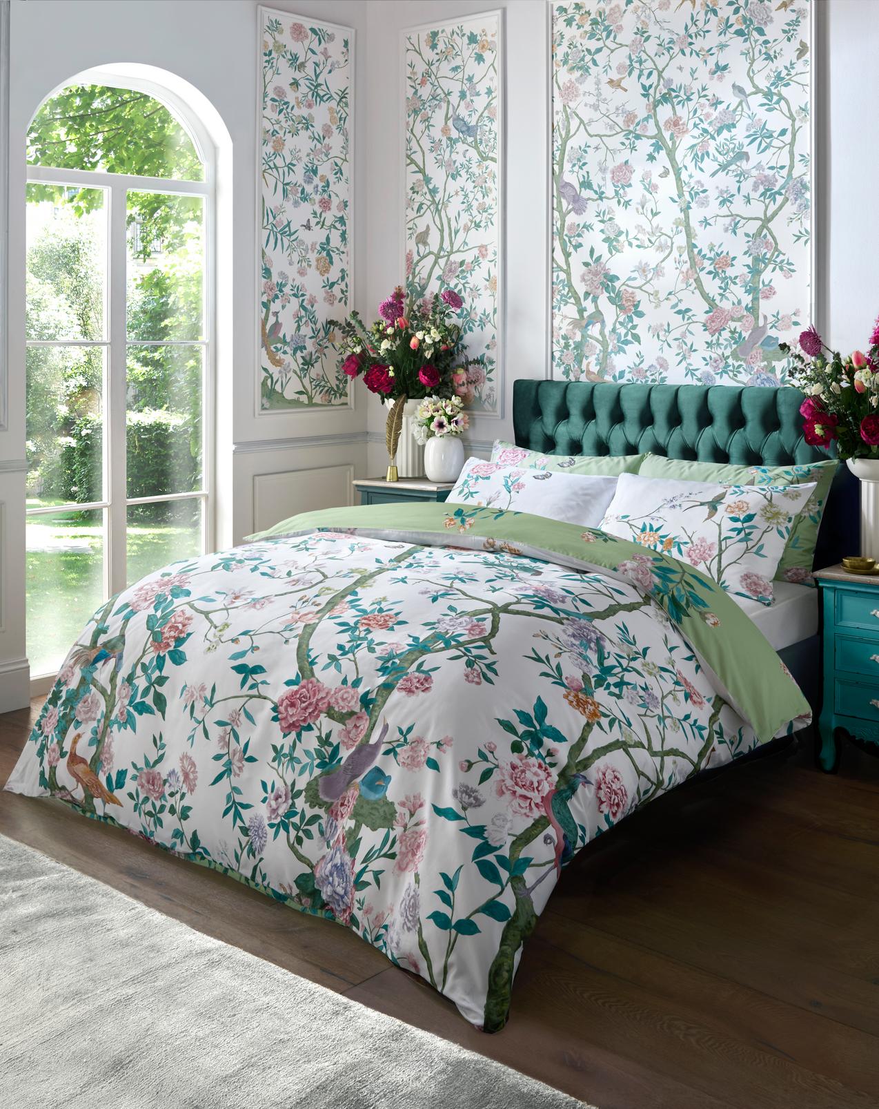 Chinoiserie Garden Green Duvet Cover Set - 130323-master_CHINOISERIE GARDEN_ROOMSET_01.jpg