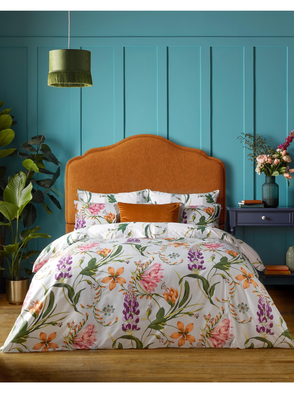 Botanical Bright Multicolour Duvet Cover Set in a Roomset