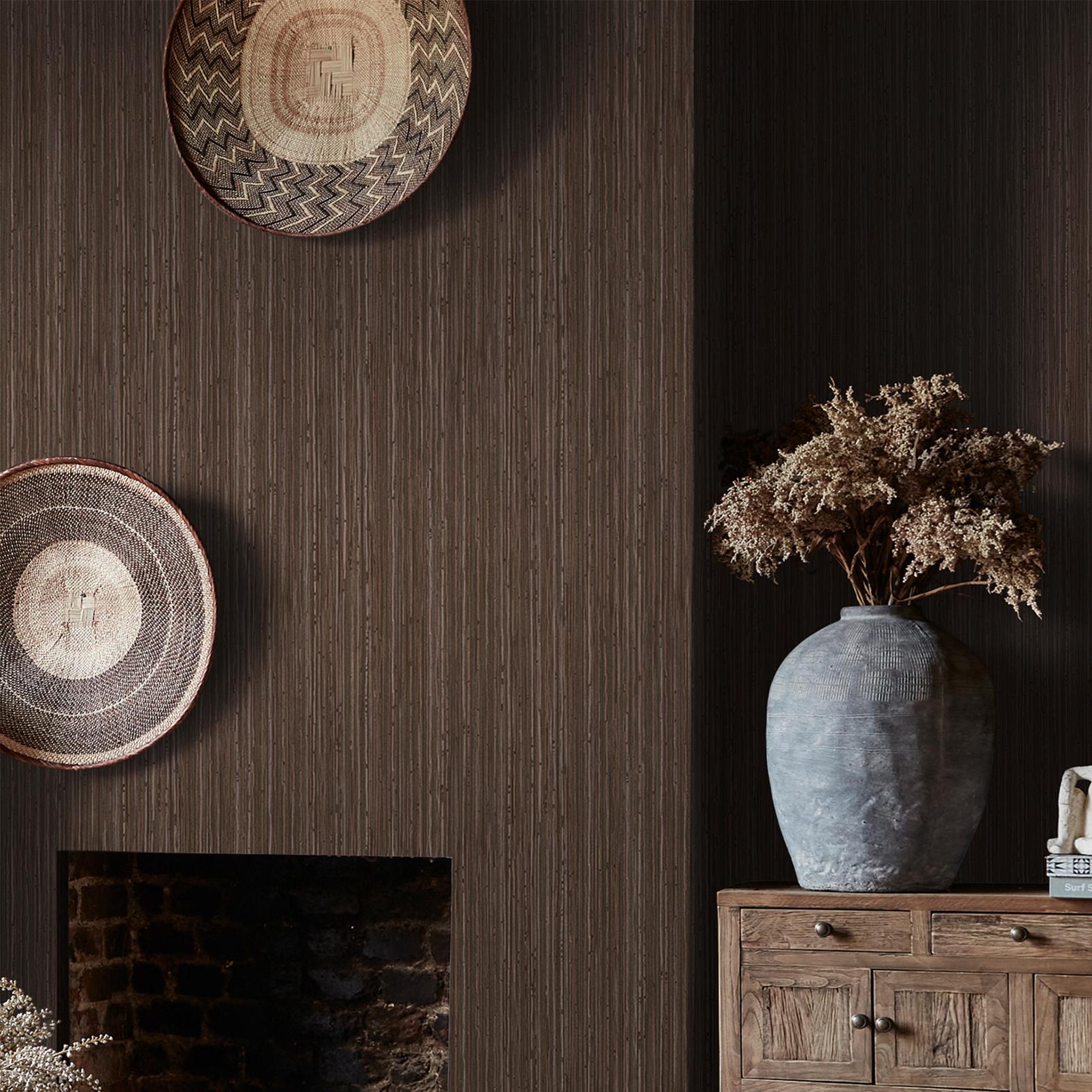 Abigail Ahern Fibre Stripe Chocolate Wallpaper - 140100_ROOMSET_FIBRE STRIPE CHCOLATE SHEEN_01.jpg