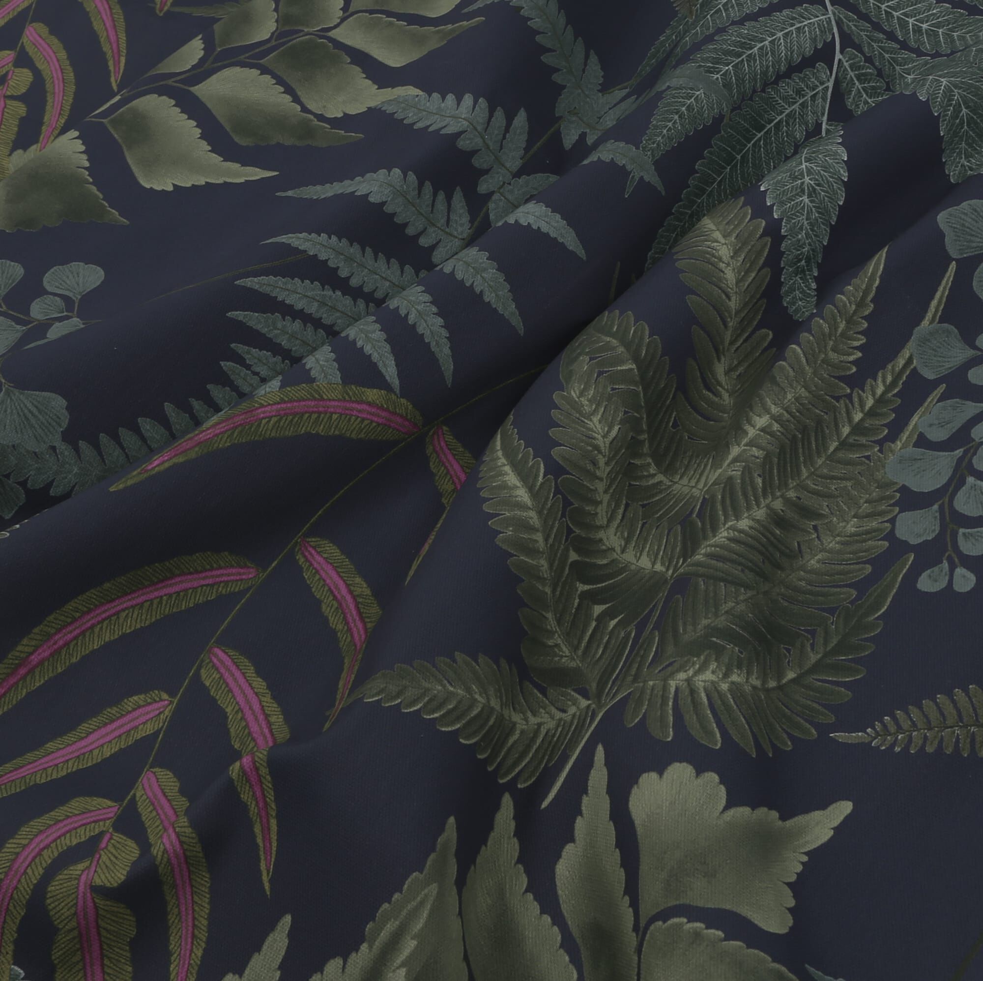 Midsummer Fern Navy Roman Blind