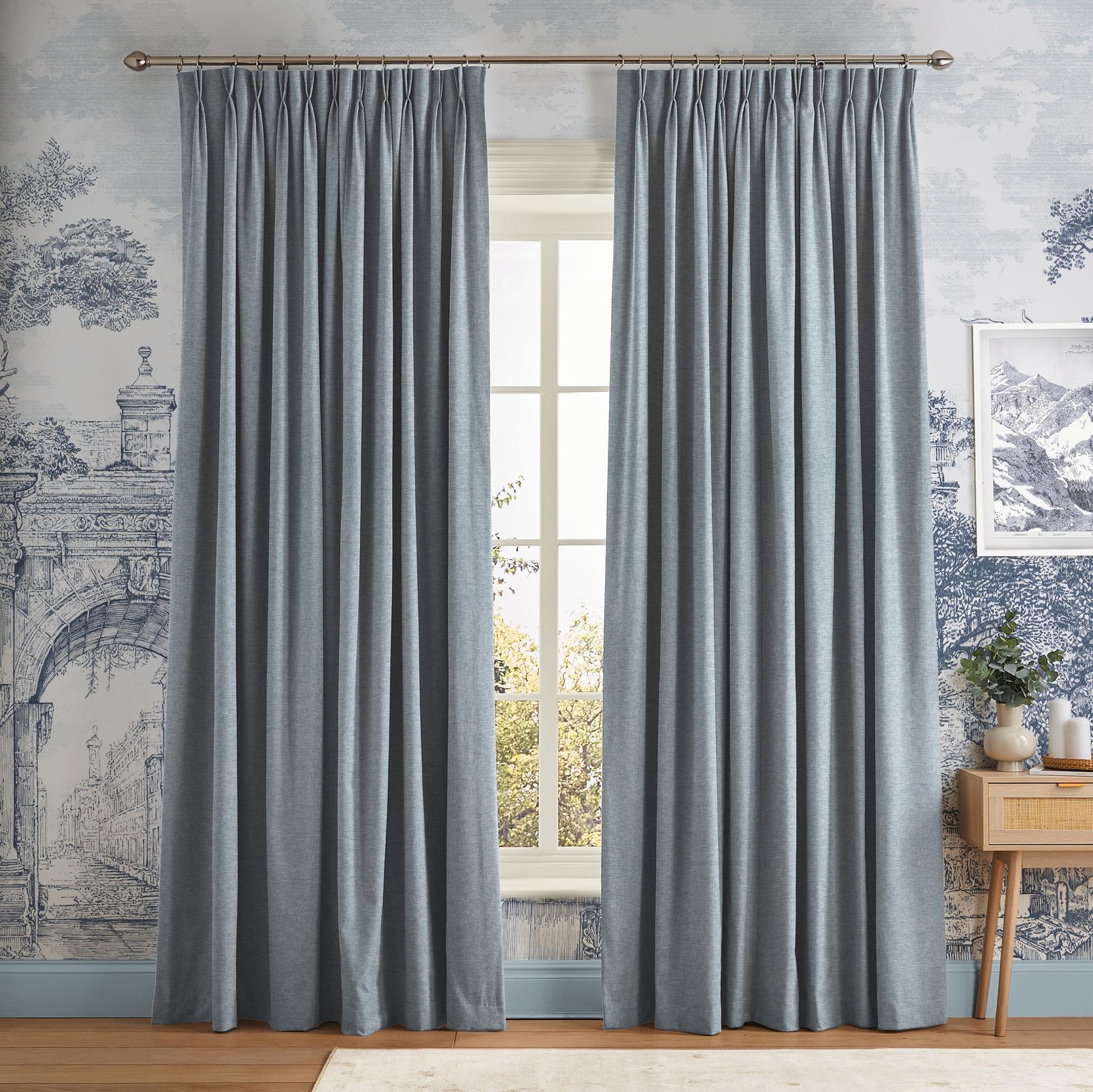 Anqa Dusky Blue Curtain in a Roomset