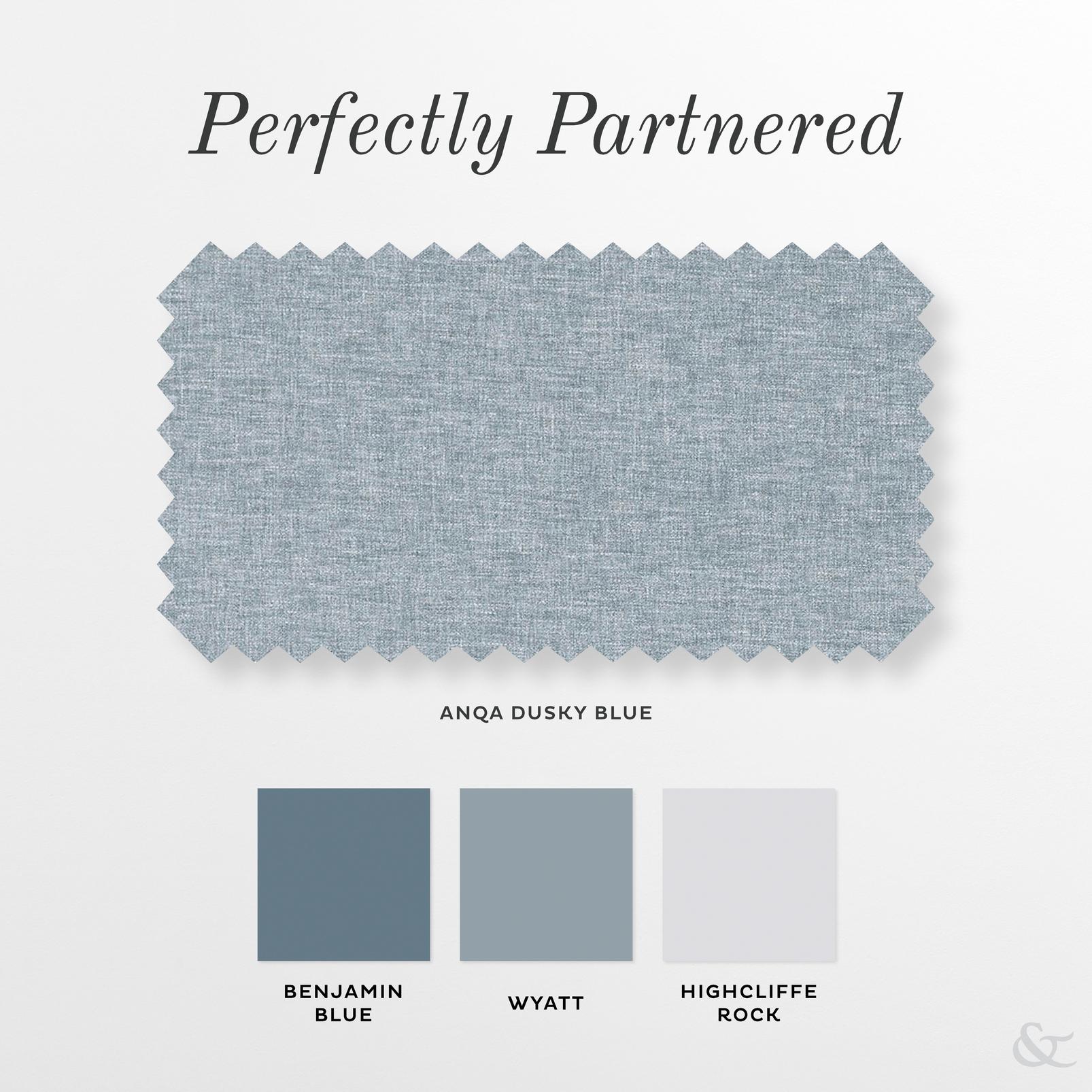 Anqa Dusky Blue Curtain perfectly partnered products