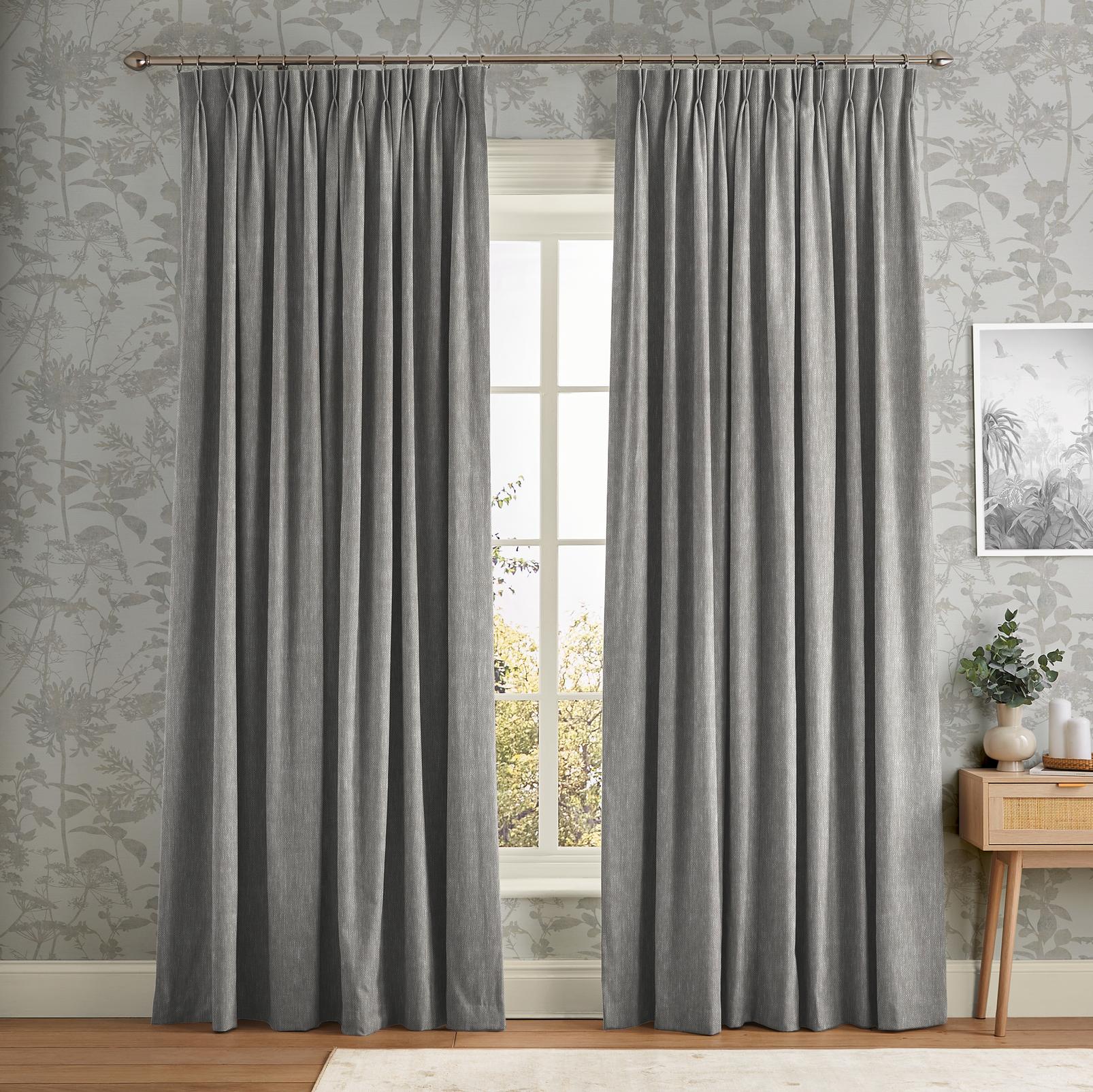 Whitaker Grey Curtain in a Roomset