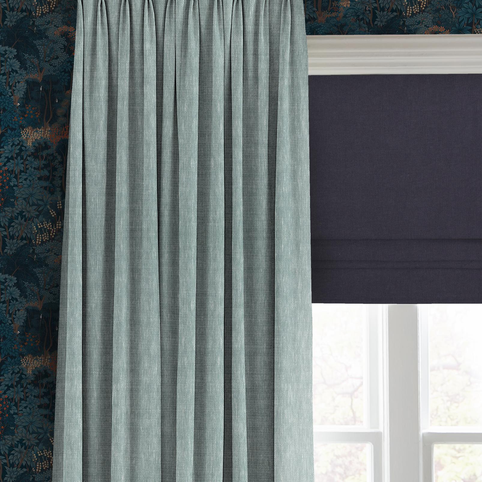 Whitaker Pale Blue Curtain close up image