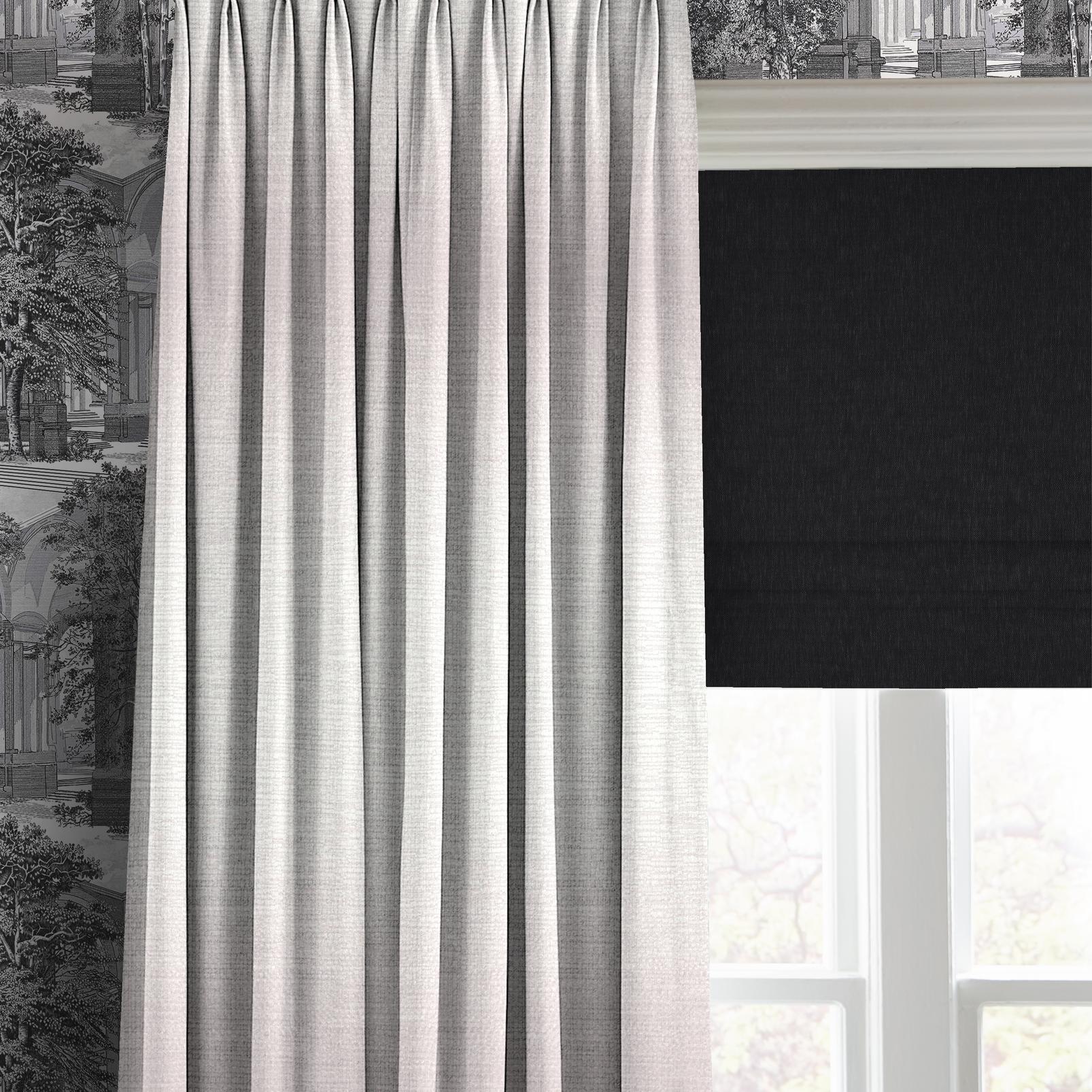 Whitaker Smoke Roman Blind close up image