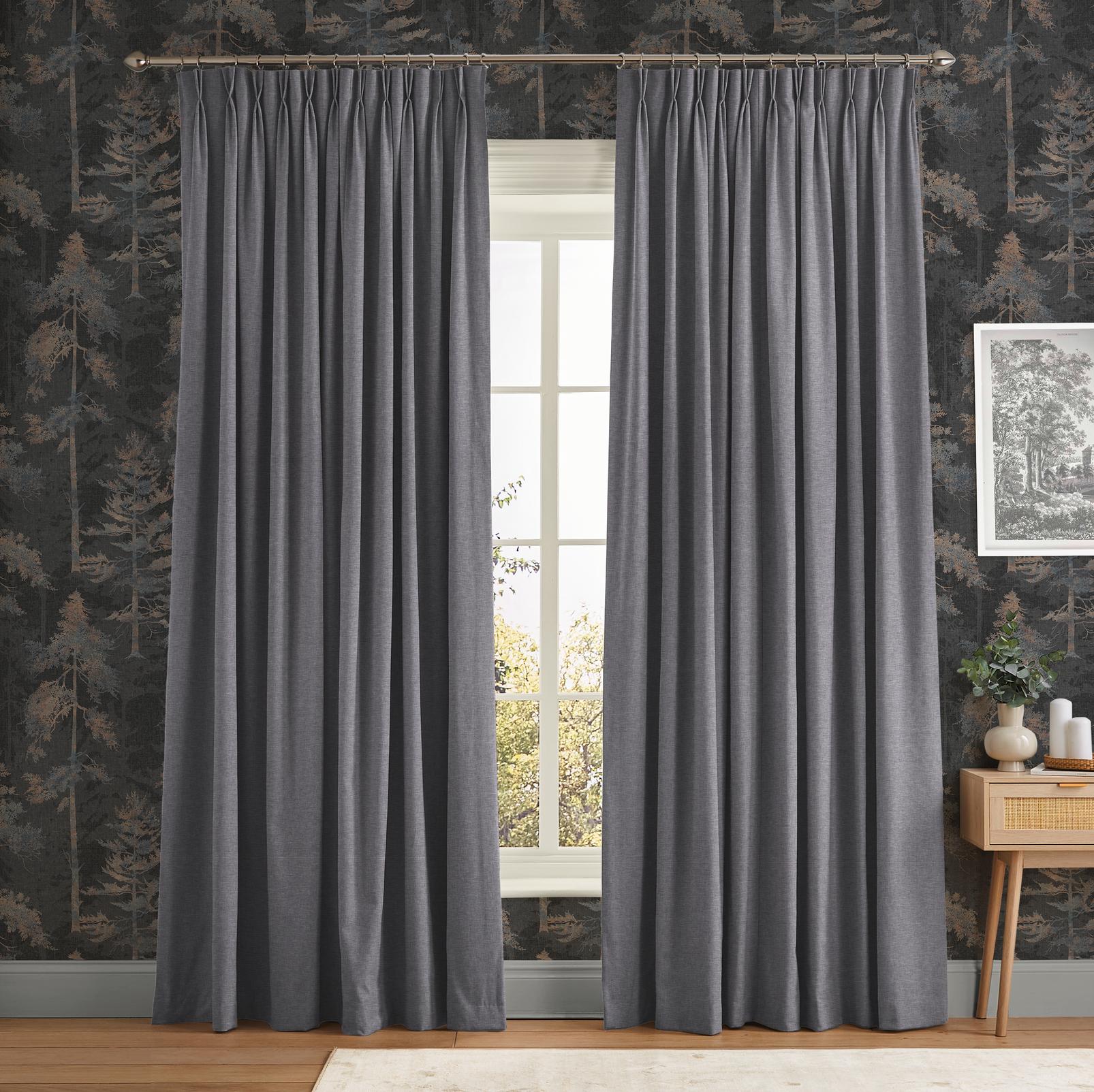 Anqa Grey Curtain in a Roomset