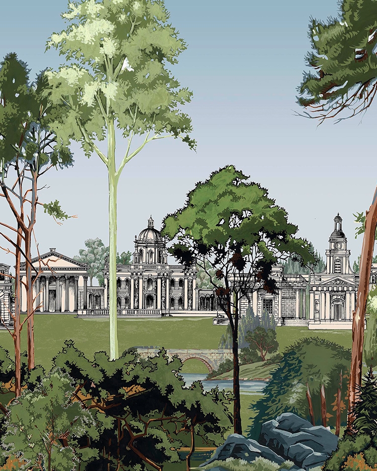 Stately Promenade Day Panoramic Bespoke Mural