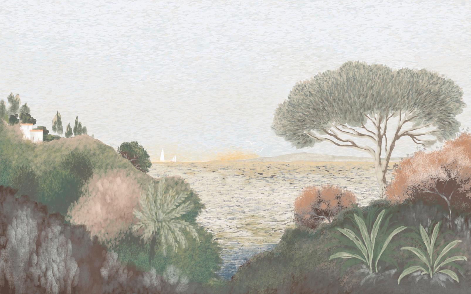 Coastal Horizon Green Muted Pinks Bespoke Mural - 142159_TILE_01.jpg