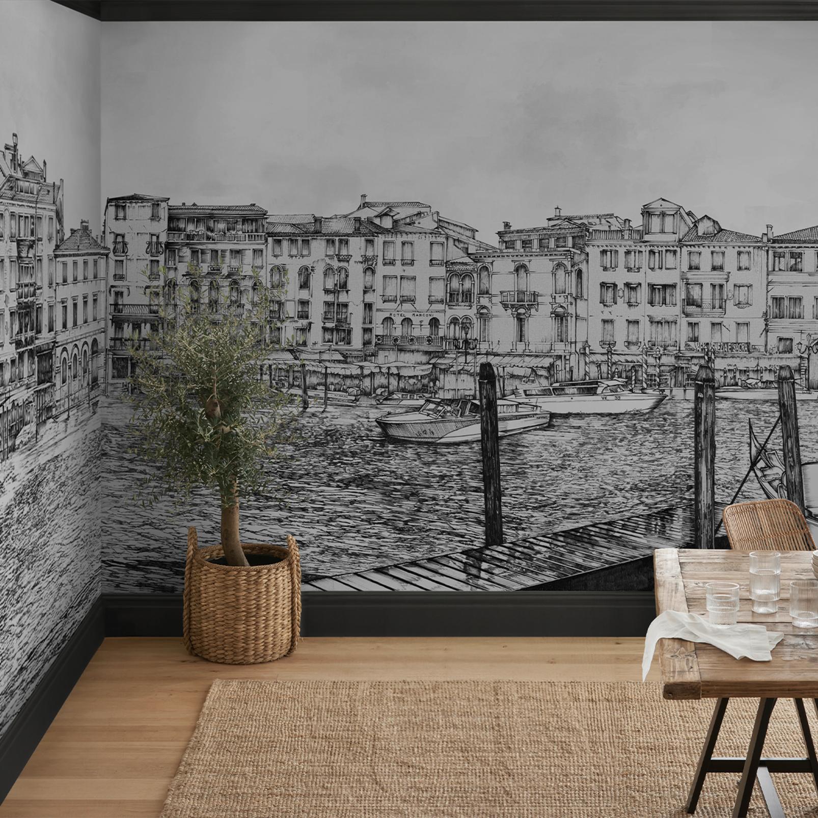 Old Venezia Etching Panoramic Bespoke Mural - 140451_ROOMSET_01.jpg