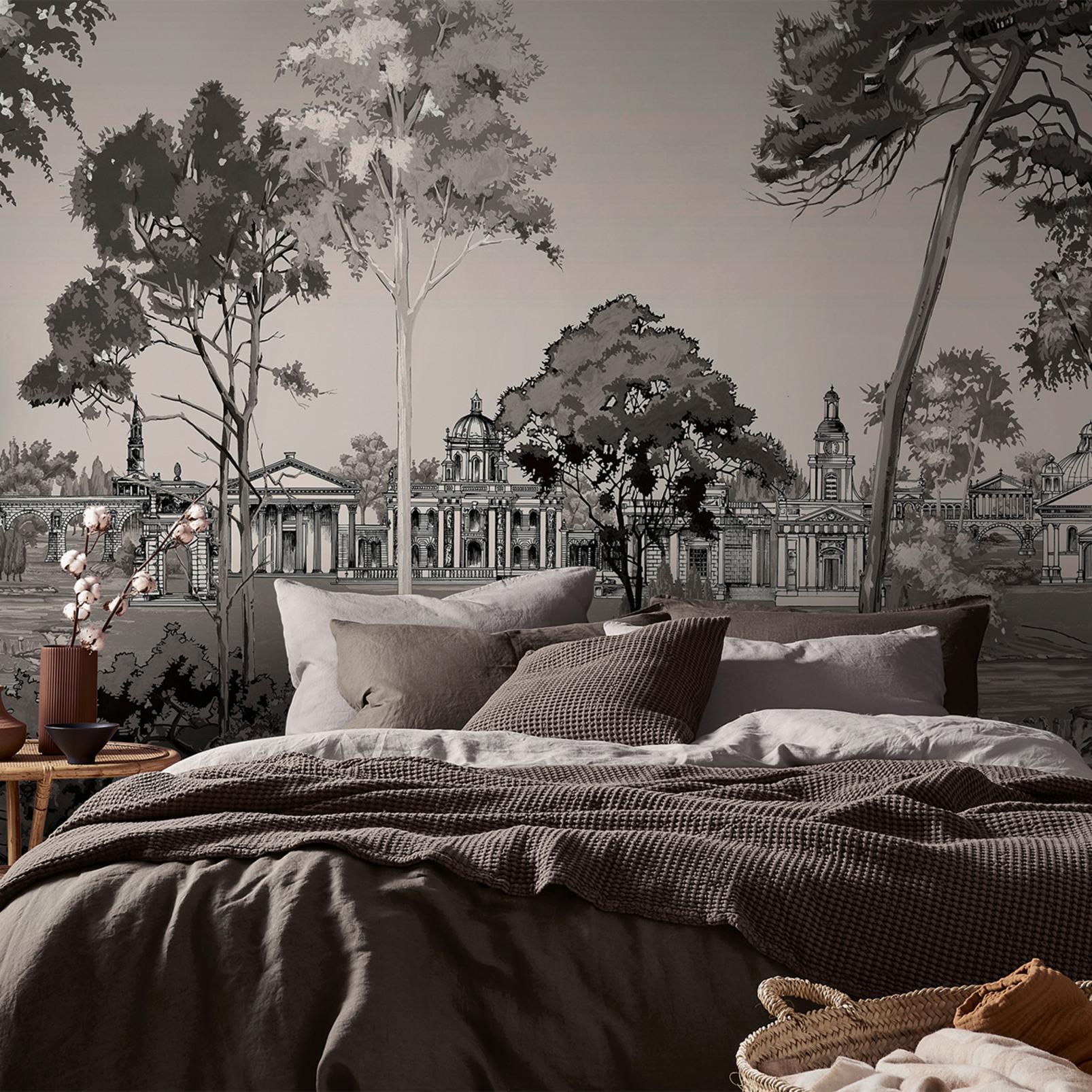 Stately Promenade Sepia Panoramic Bespoke Mural - 140397_ROOMSET_01.jpg