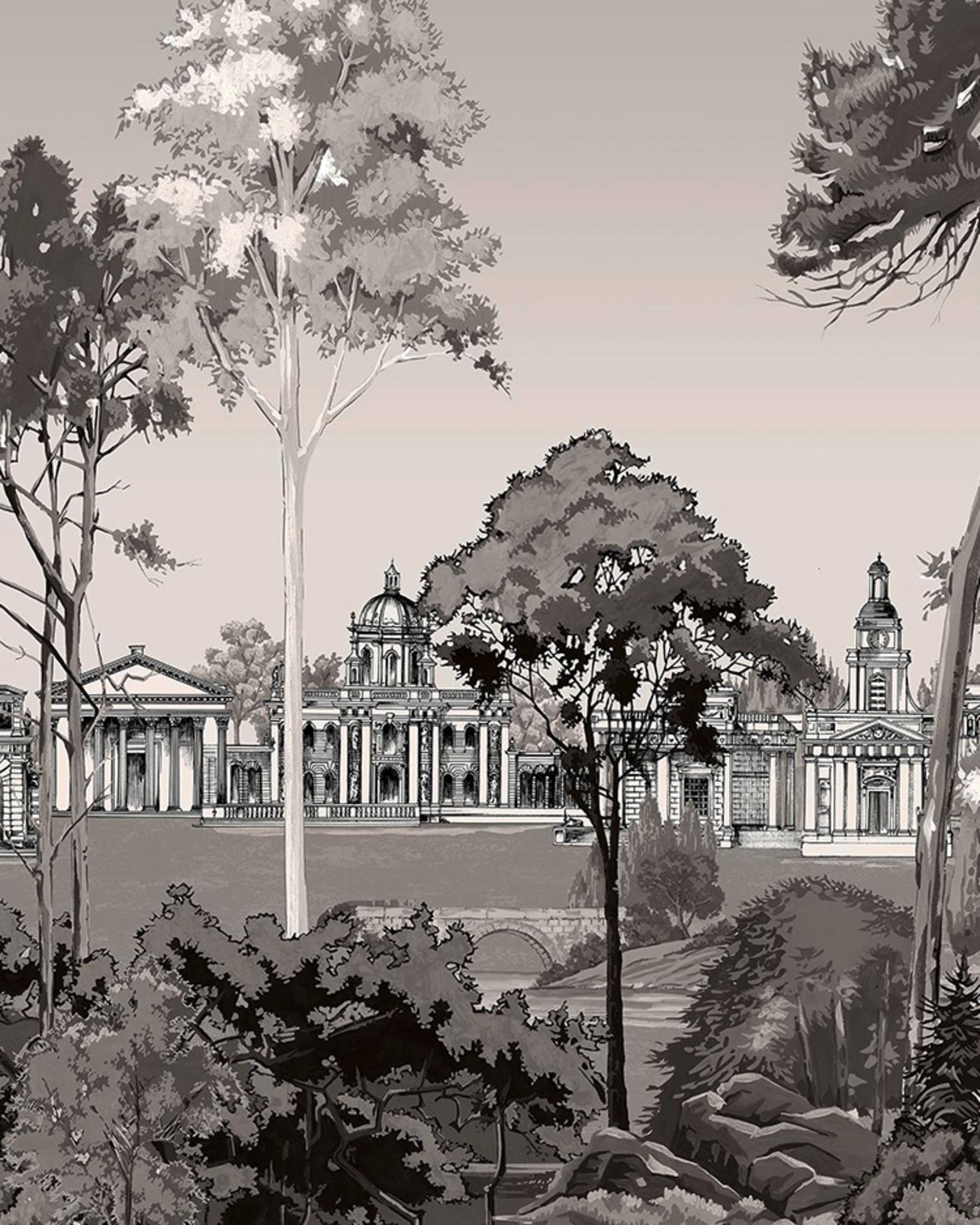 Stately Promenade Sepia Panoramic Bespoke Mural - 140397_MAINTILE_01.jpg