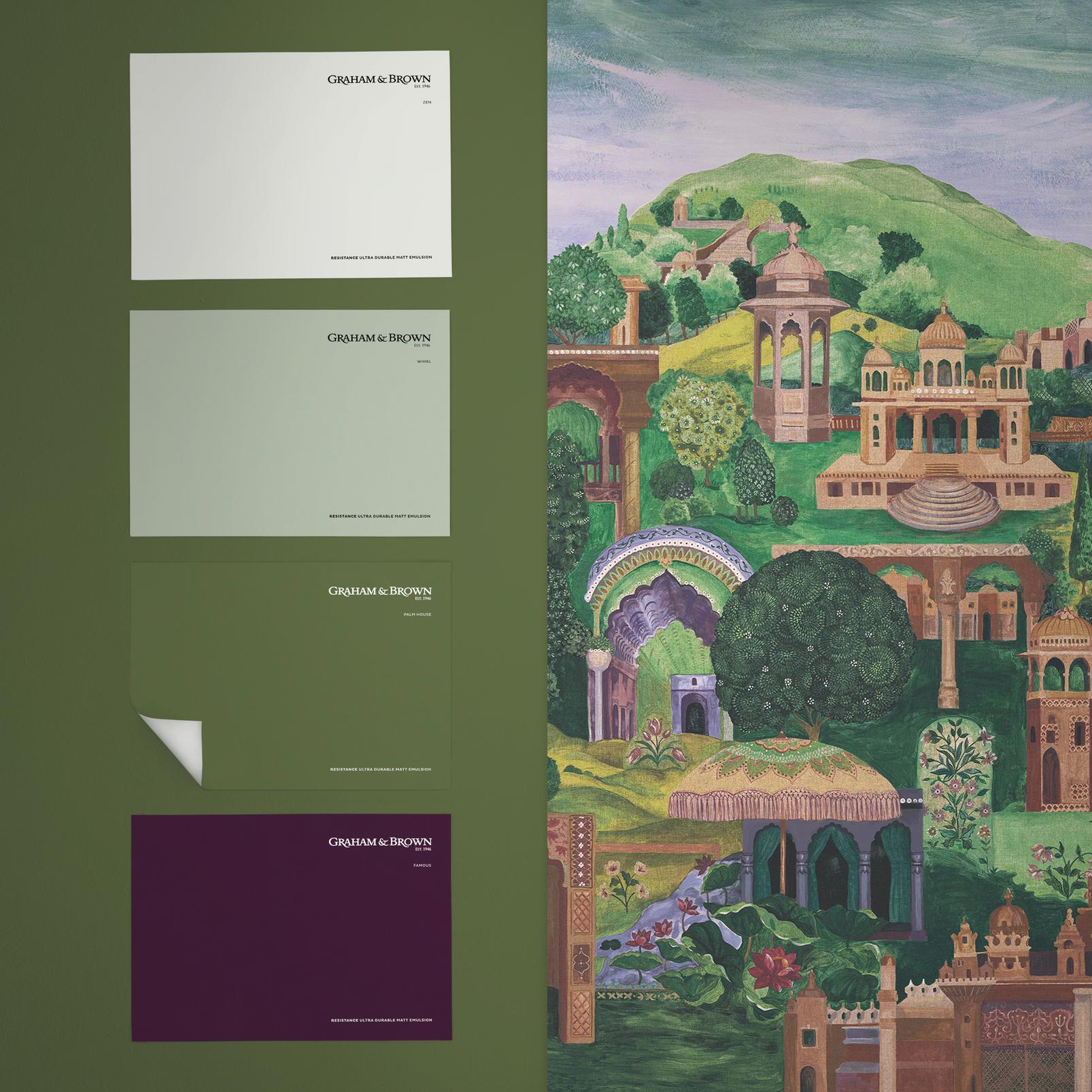 The Lost City Multicolour Bespoke Mural flatlay image