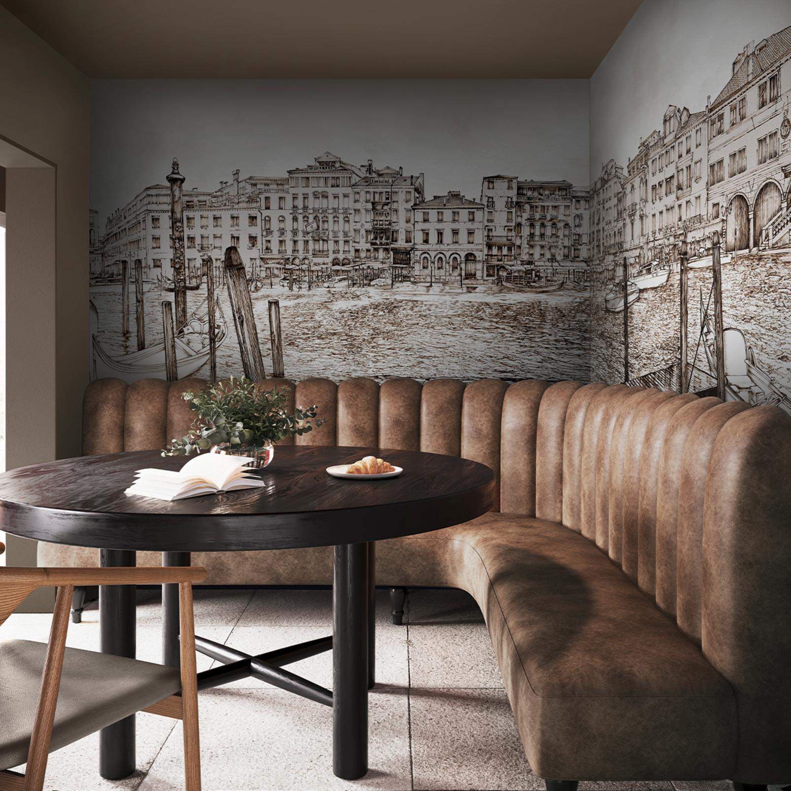 Old Venezia Sepia Panoramic Bespoke Mural - 140442_ROOMSET_01.jpg