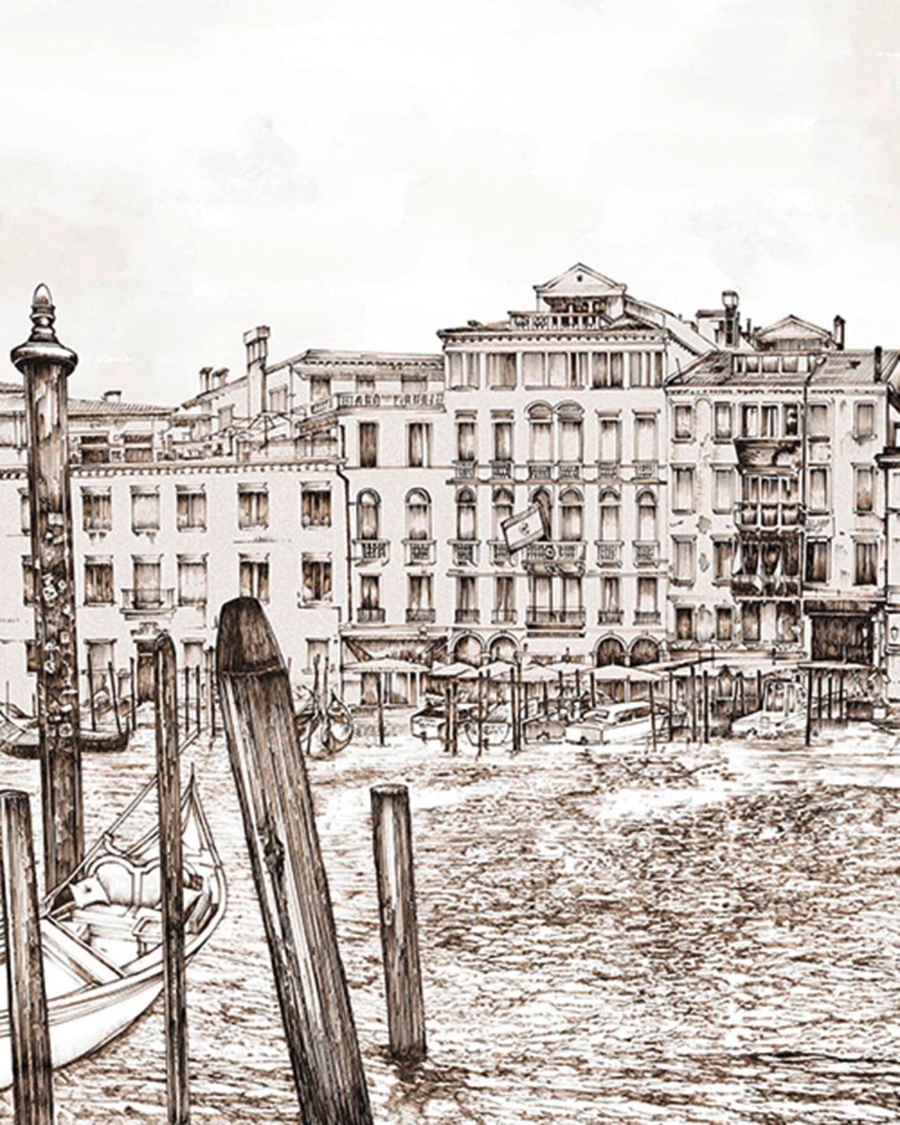 Old Venezia Sepia Panoramic Bespoke Mural - 140442_MAINTILE_01.jpg