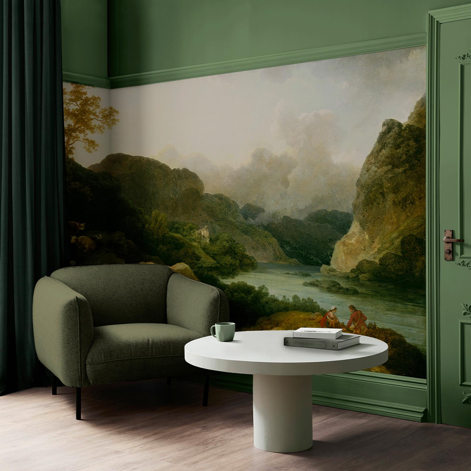 Lake Scene, Evening Bespoke Mural - 142379_ROOMSET_01.jpg