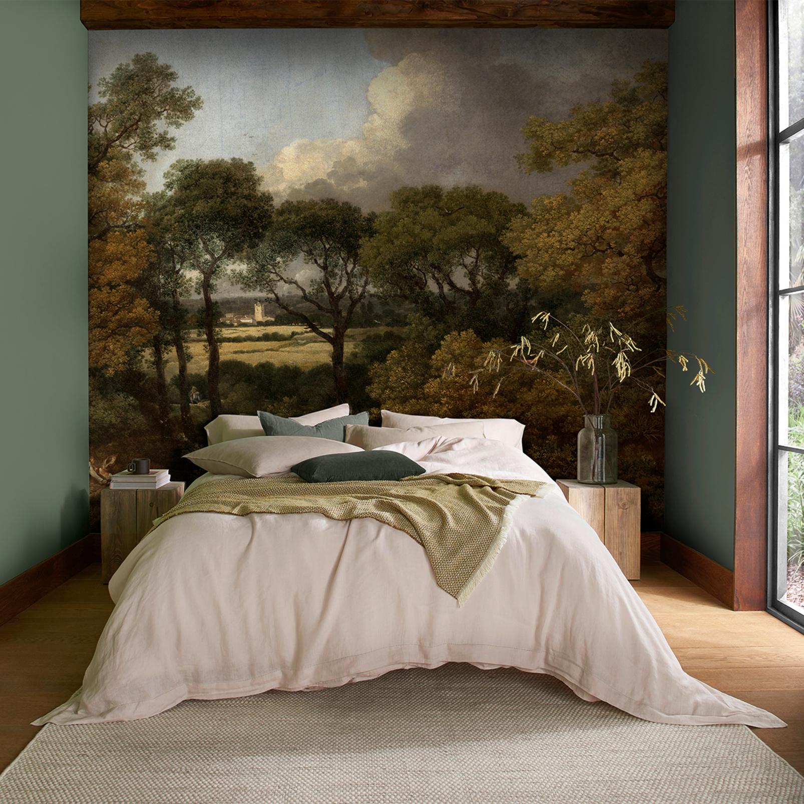 Wooded Landscape with a Peasant Resting Bespoke Mural in a Roomset
