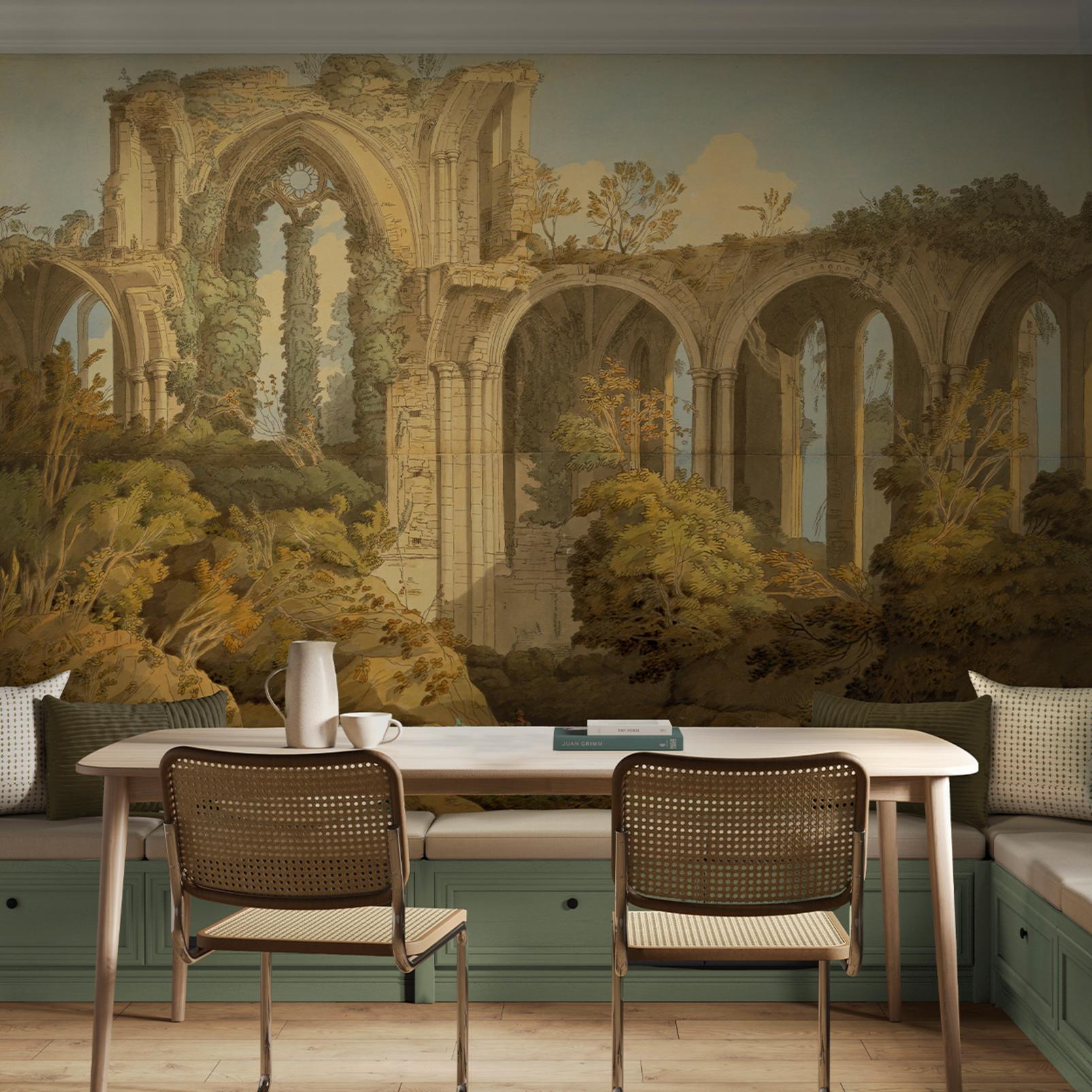 Netley Abbey 1809 Bespoke Mural in a Roomset
