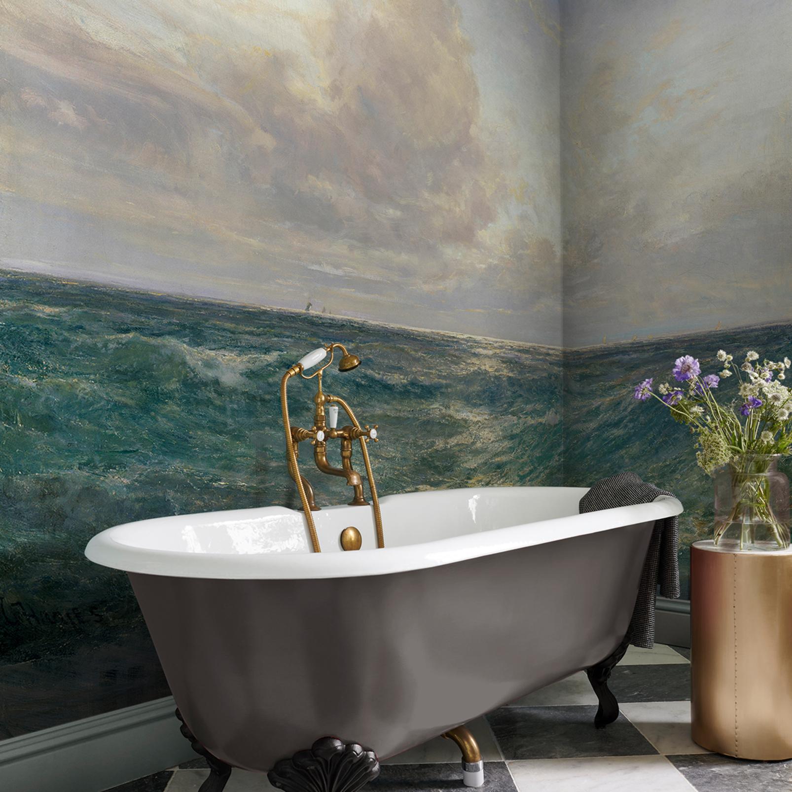 Sunset at Sea: From Harlyn Bay, Cornwall Bespoke Mural in a Roomset