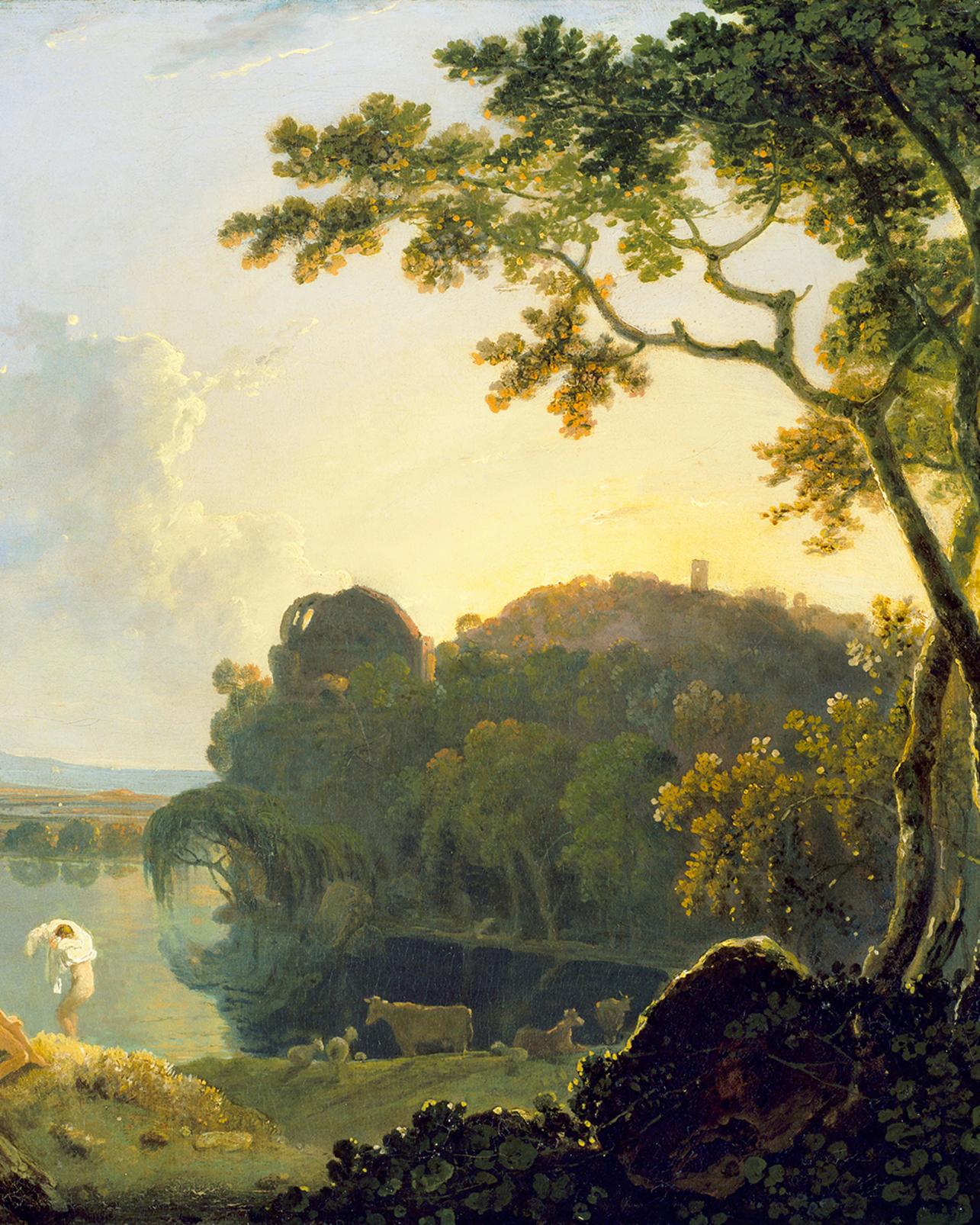 Landscape with Bathers, Cattle and Ruin Bespoke Mural - 142433_TILE_01.jpg