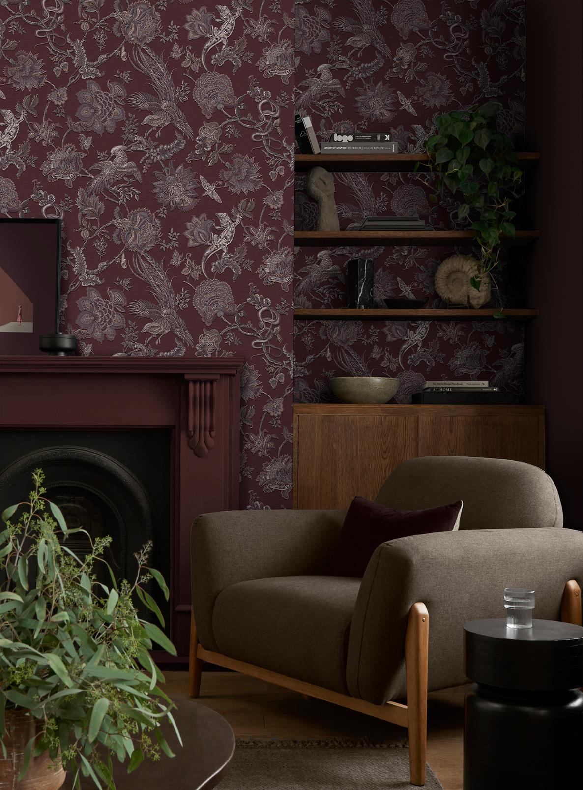 Eternal Weave Damson Wallpaper (Set of 2) - 143237_ROOMSET_02.jpg