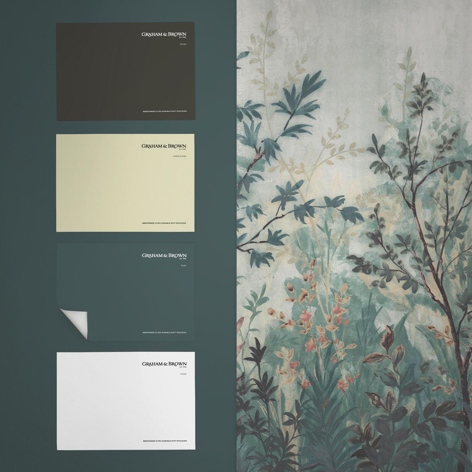 Forest in Bloom Teal & Pink Bespoke Mural - 142993_FLATLAY_01.jpg
