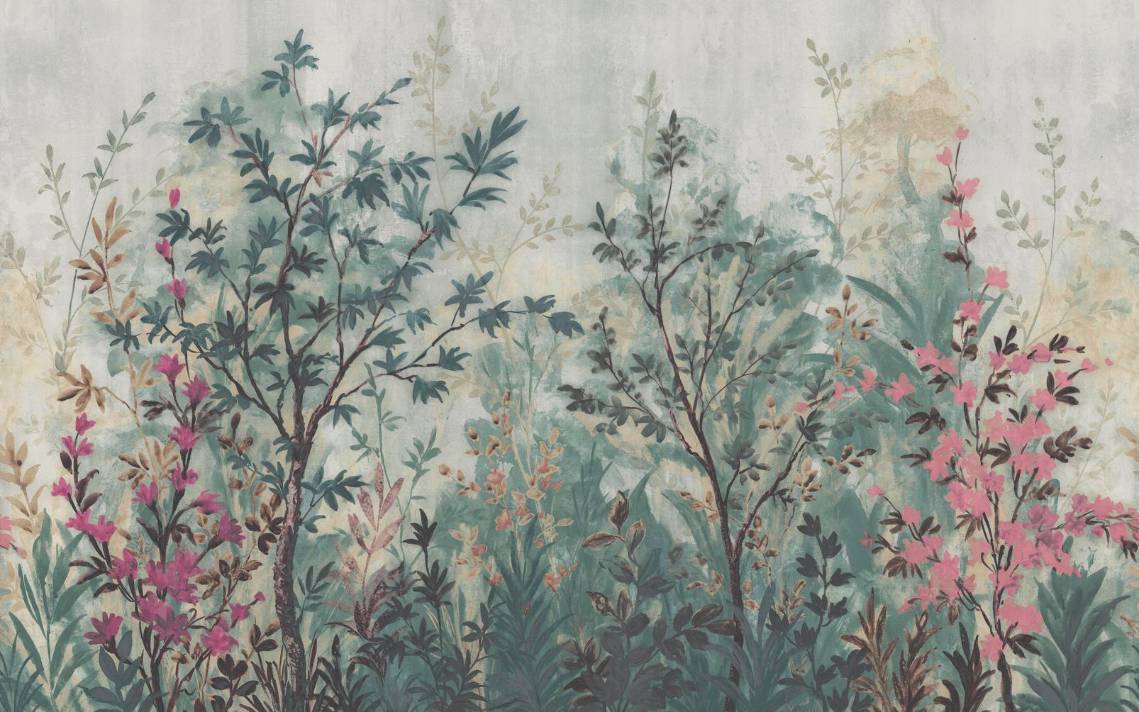 Forest in Bloom Teal & Pink Bespoke Mural - 142993_MAINTILE_01.jpg