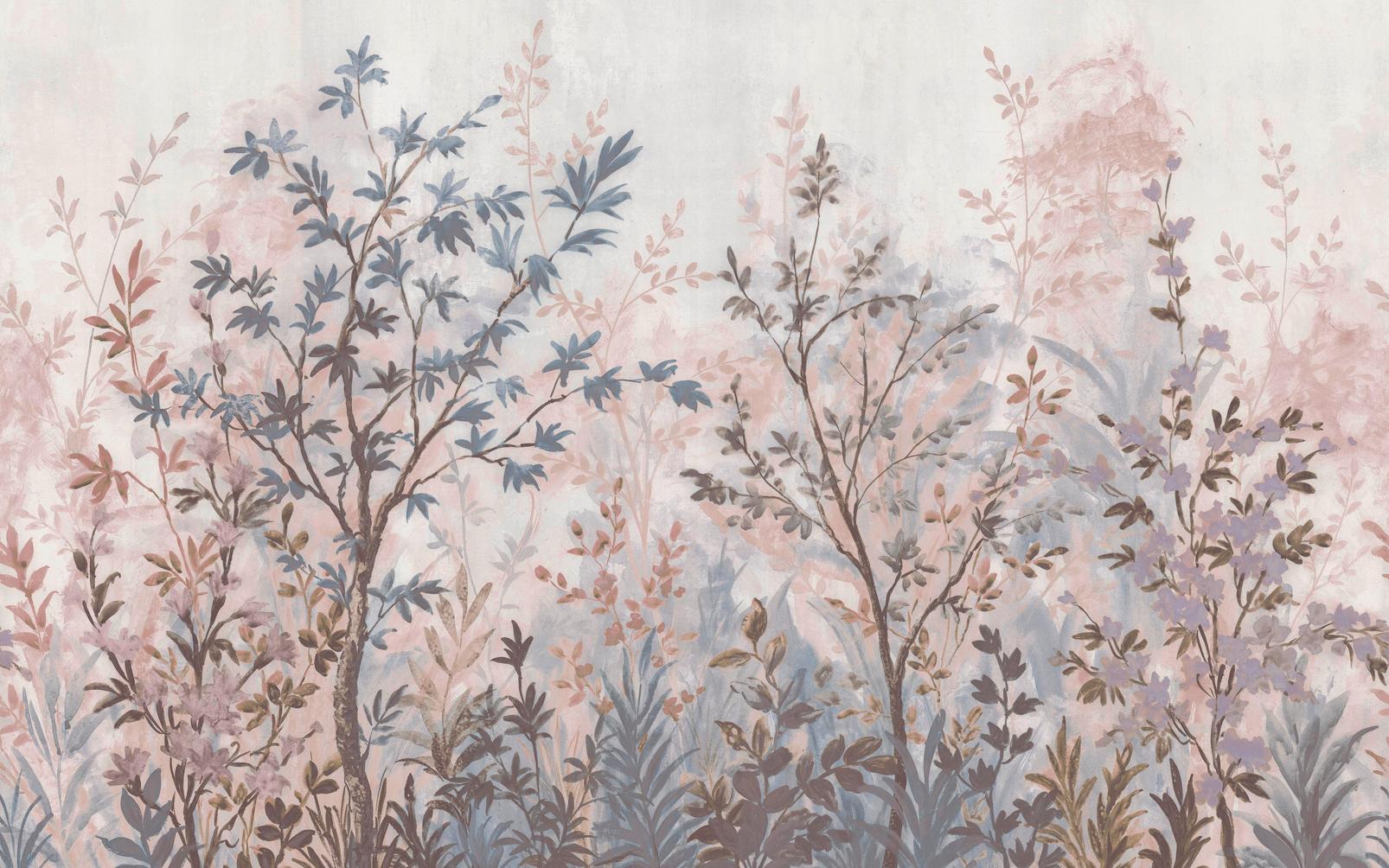 Forest in Bloom Pink & Blue Bespoke Mural design