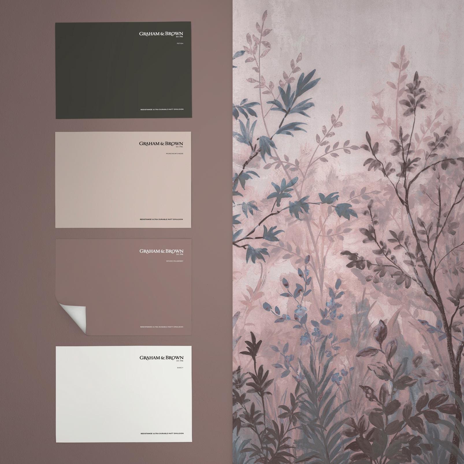 Forest in Bloom Blush Bespoke Mural flatlay image