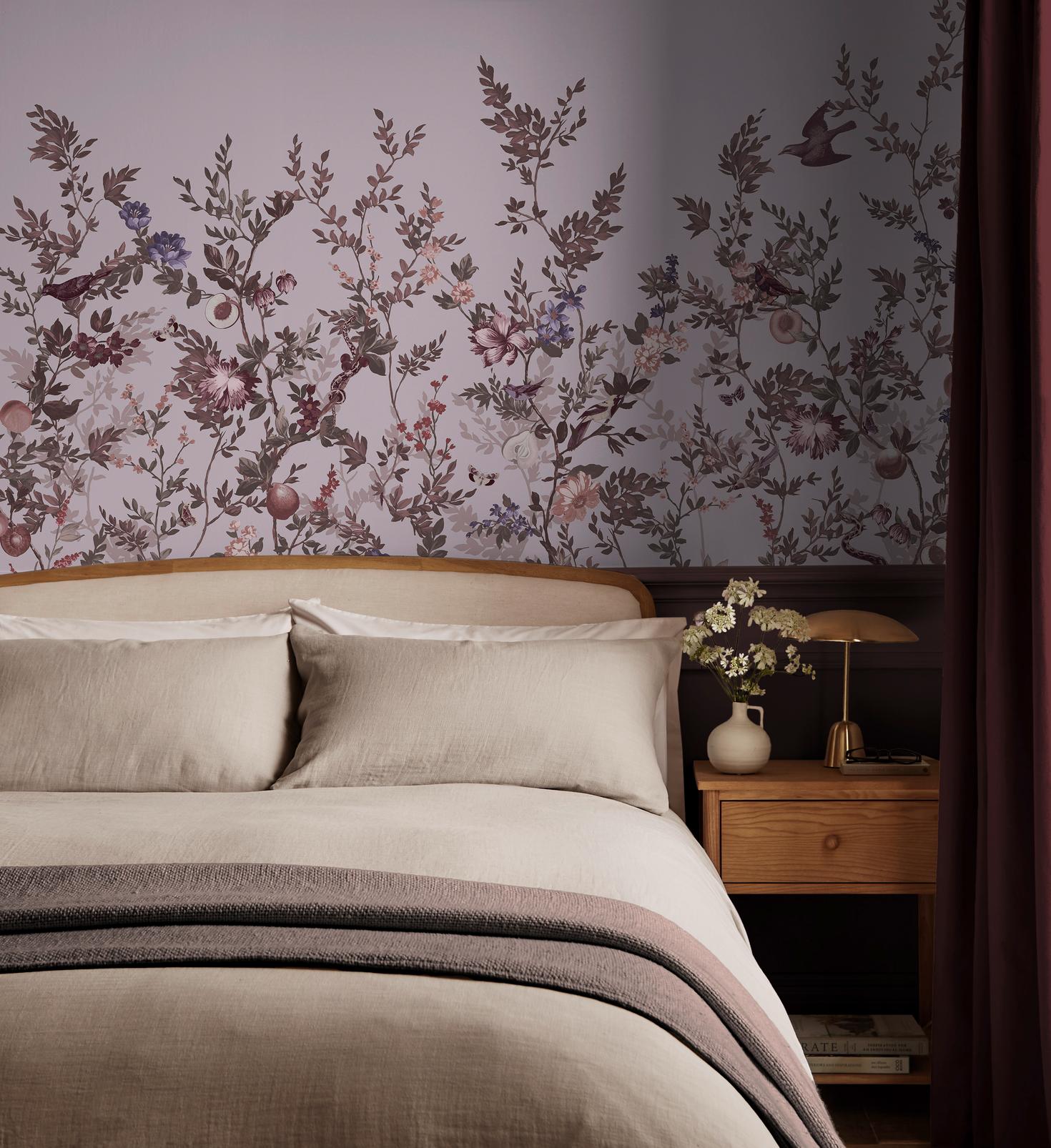 Allurium Pink Bespoke Mural in a Roomset