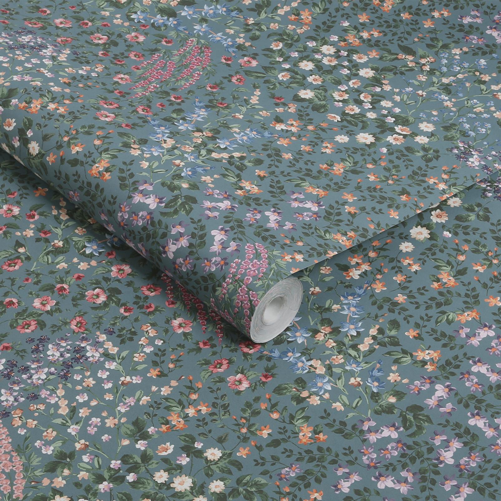 Painterly Flora Teal Wallpaper - 142358_ROLLSHOT_01.jpg