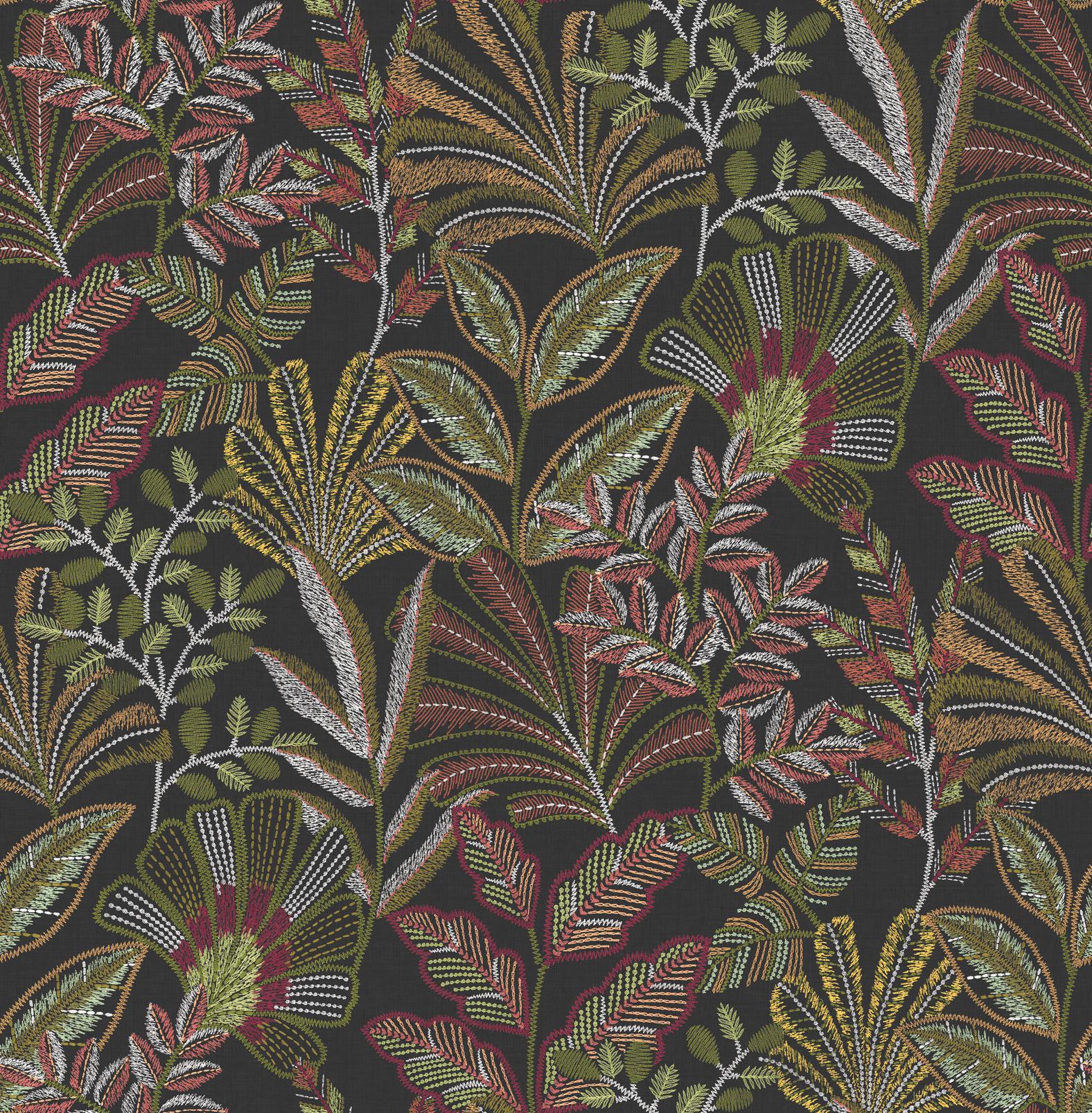 Vendura Weave Black & Damson Wallpaper - 142318_TILE_01.jpg