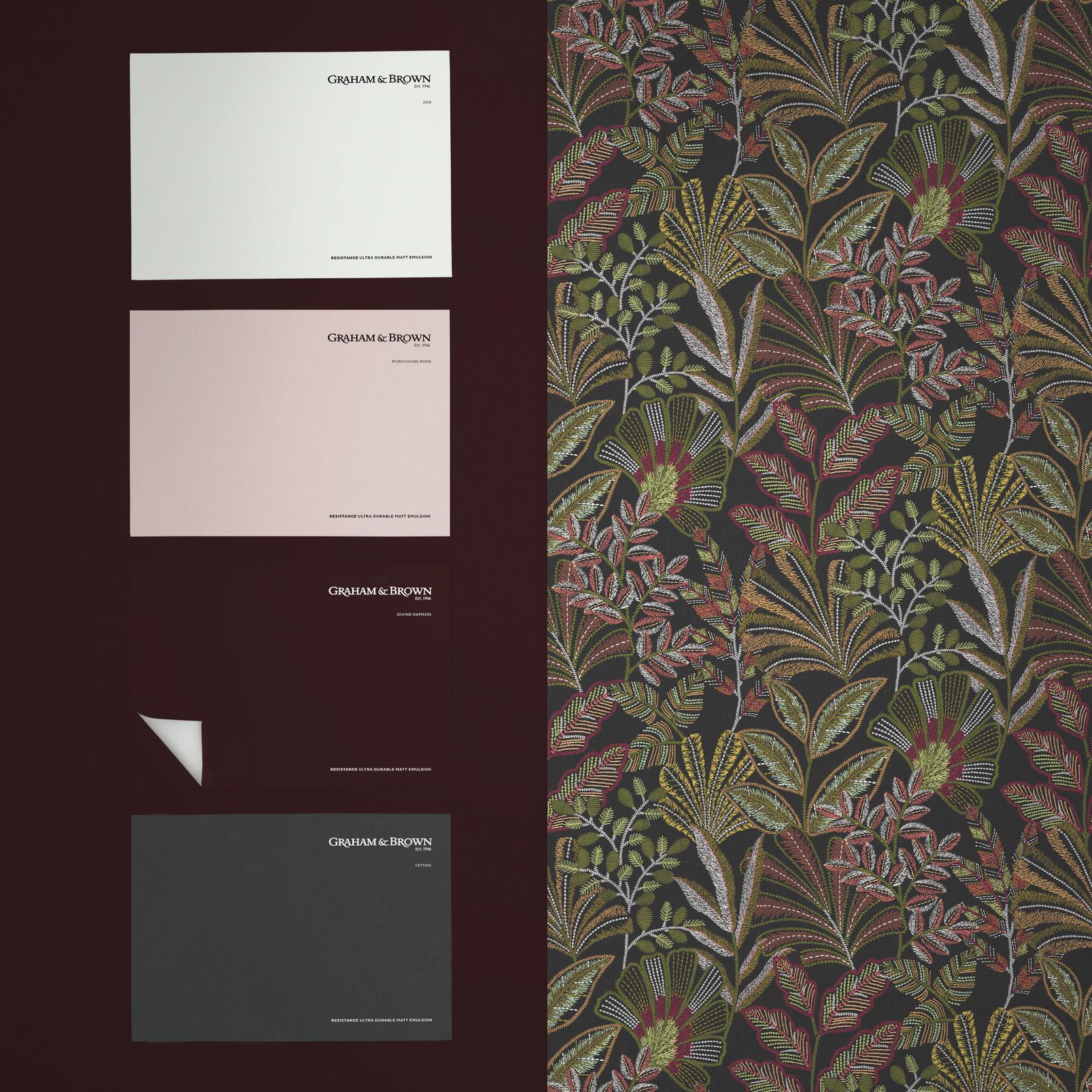 Vendura Weave Black & Damson Wallpaper - 142318_FLATLAY_01.jpg