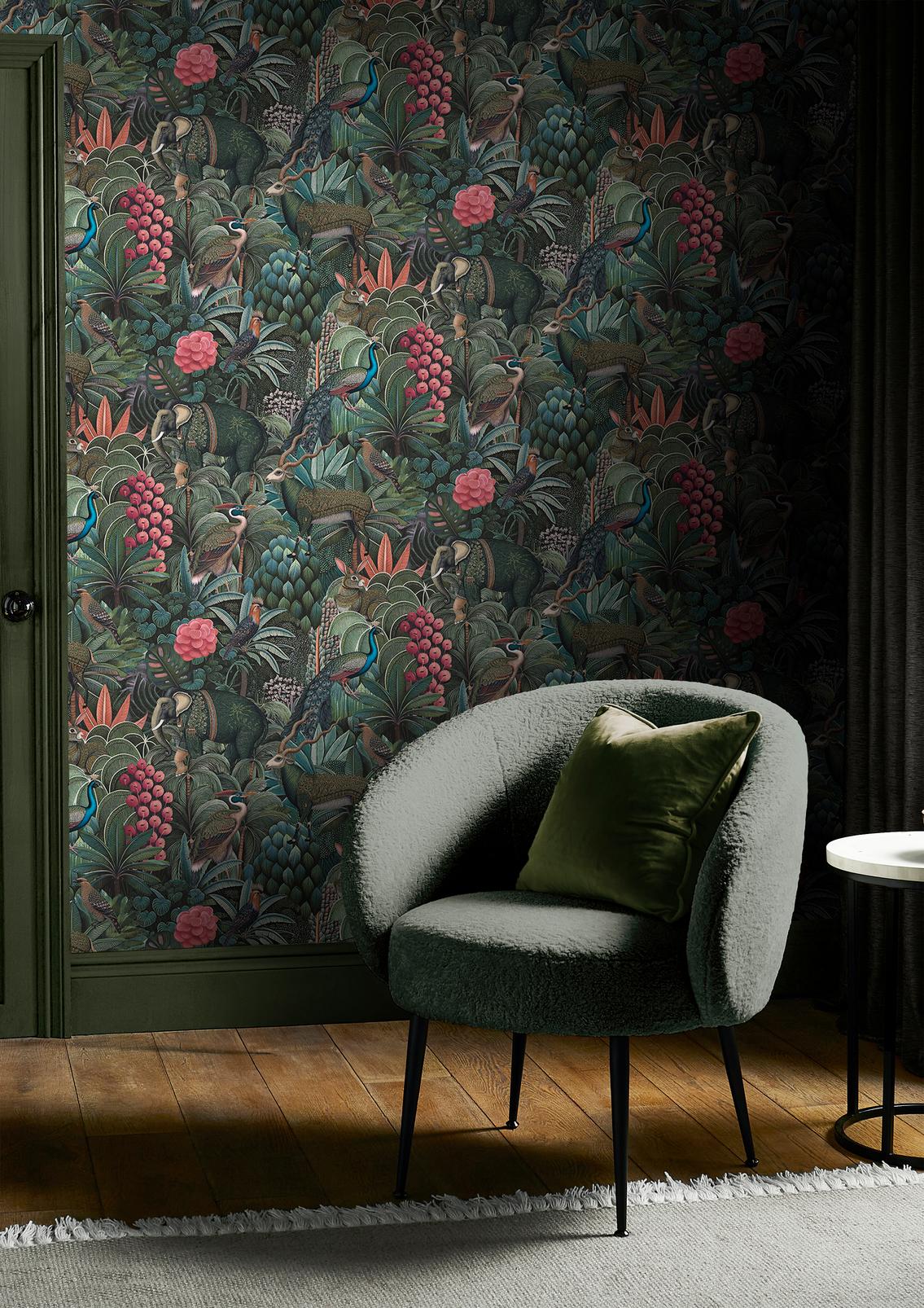 Jungle Jamboree Green Wallpaper - 142317_ROOMSET_01.jpg