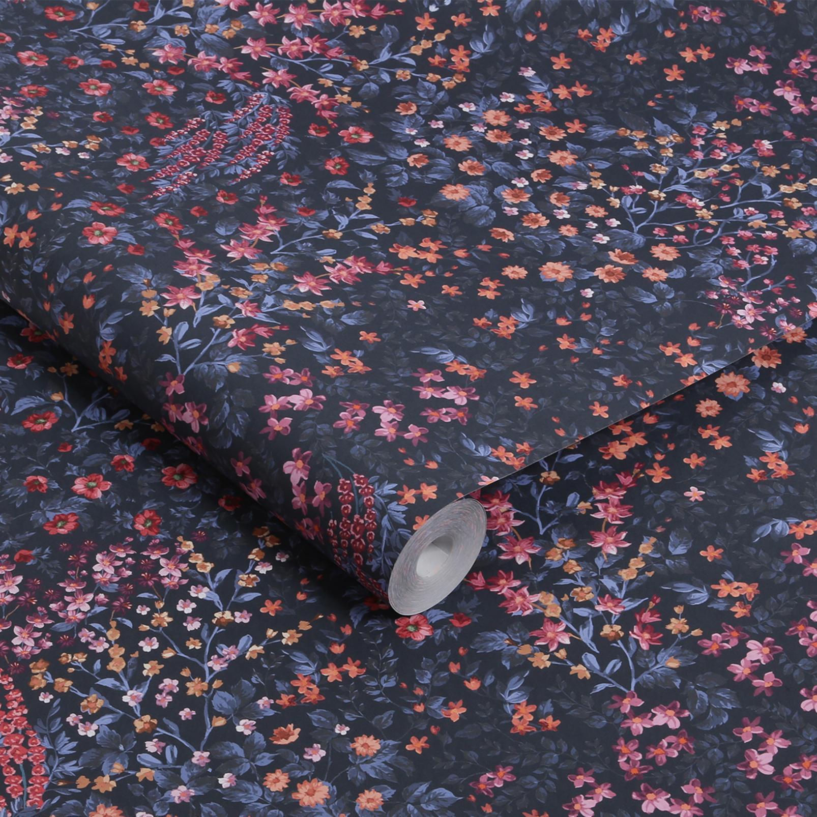 Painterly Flora Blue & Pink Wallpaper - 142354_ROLLSHOT_01.jpg