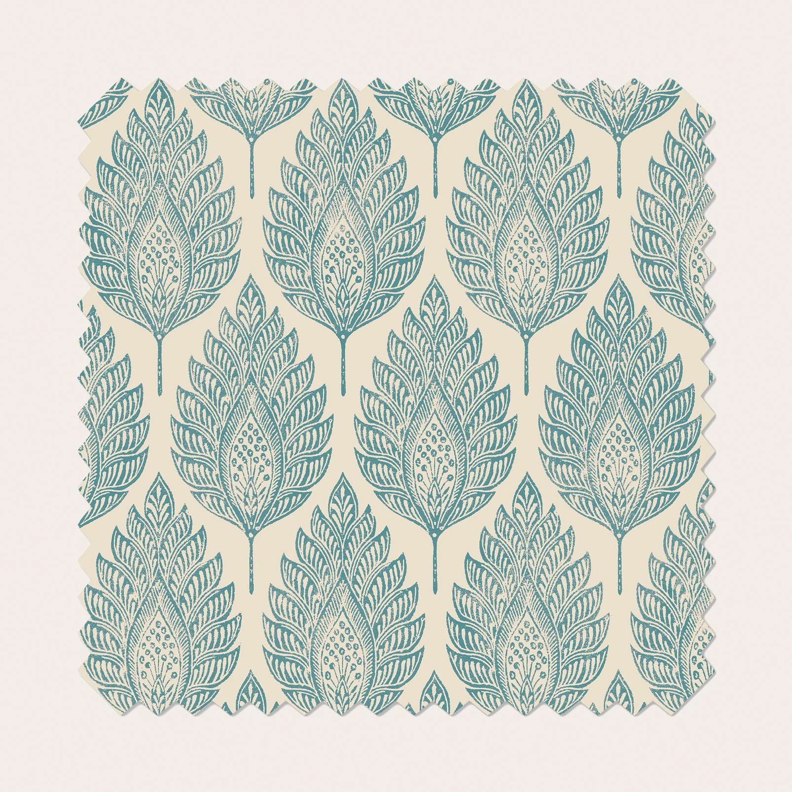 Flame Leaf Teal Roller Blind - 142579rol_TILE_01.jpg