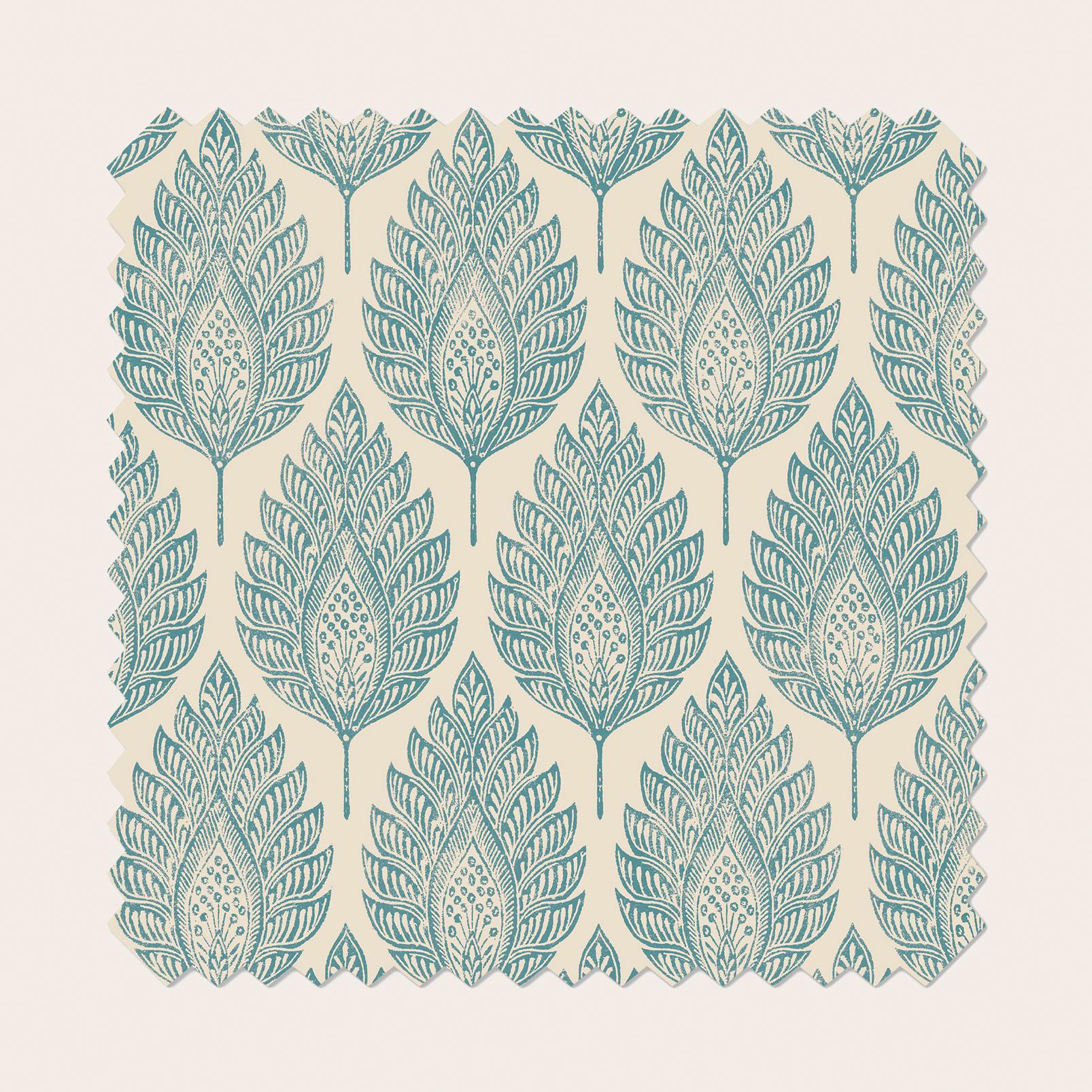 Flame Leaf Teal Roller Blind - 142579rol_TILE_01.jpg