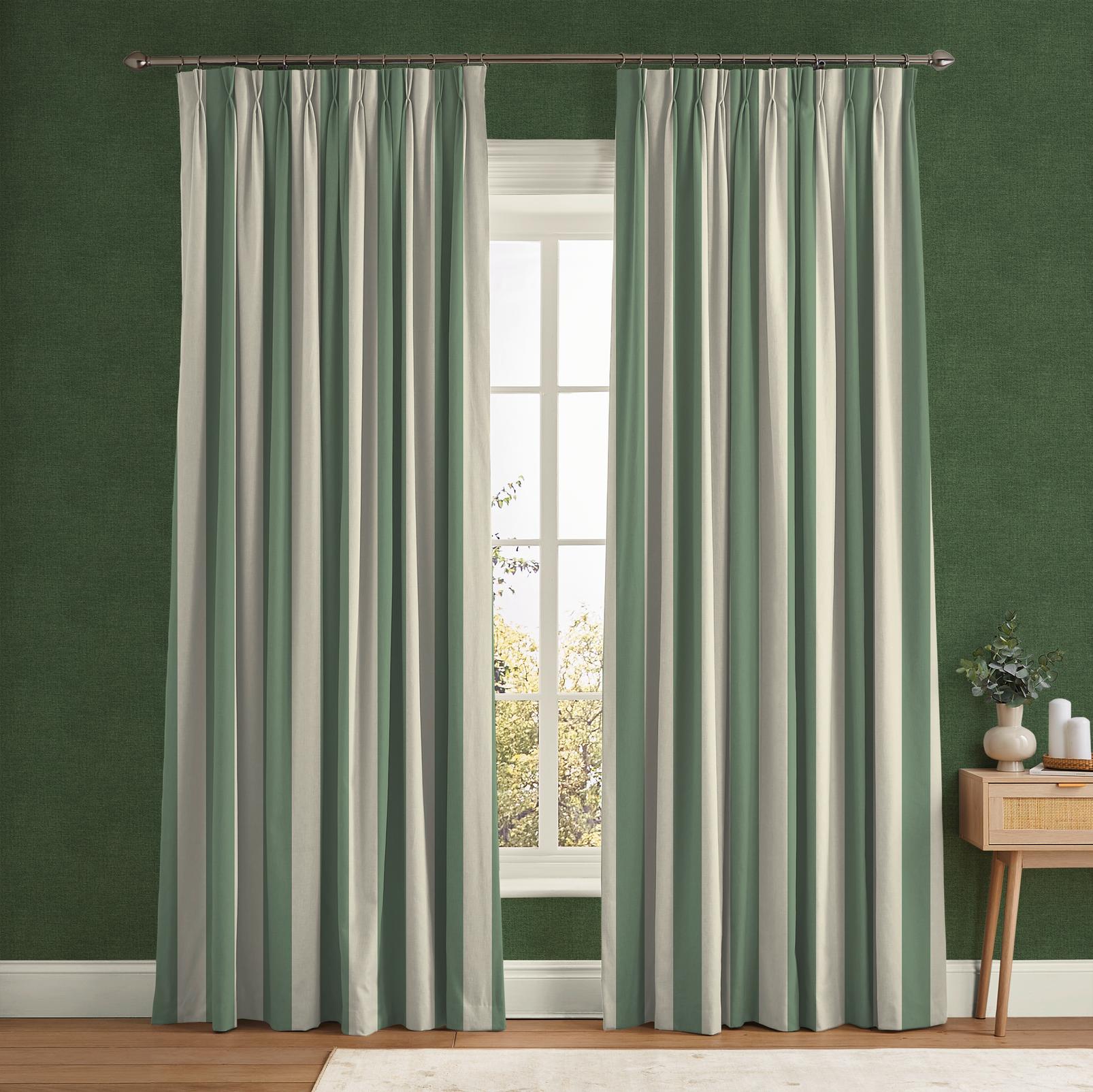 Équilibre Stripe Green Curtain - 142559cur_ROOMSET_01.jpg