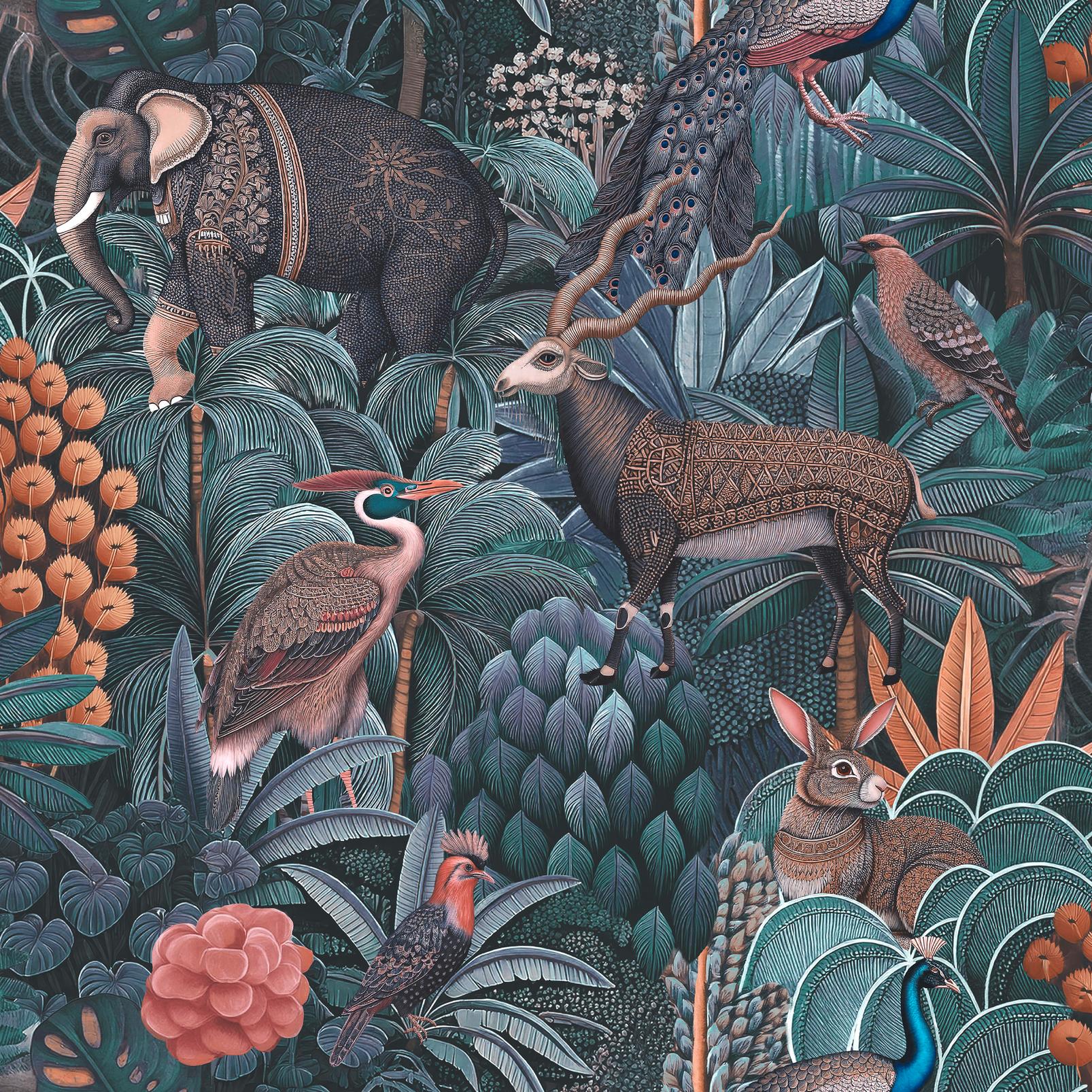 Jungle Jamboree Navy & Teal Wallpaper - 142315_TILE_01.jpg