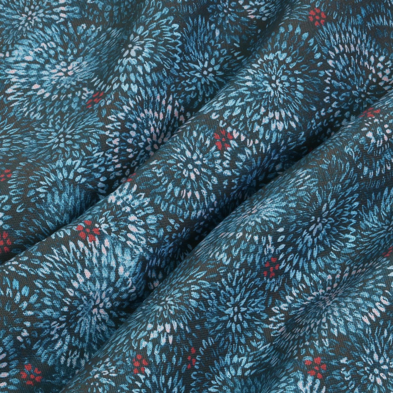 Above the Canopy Midnight Navy Curtain fabric close up image