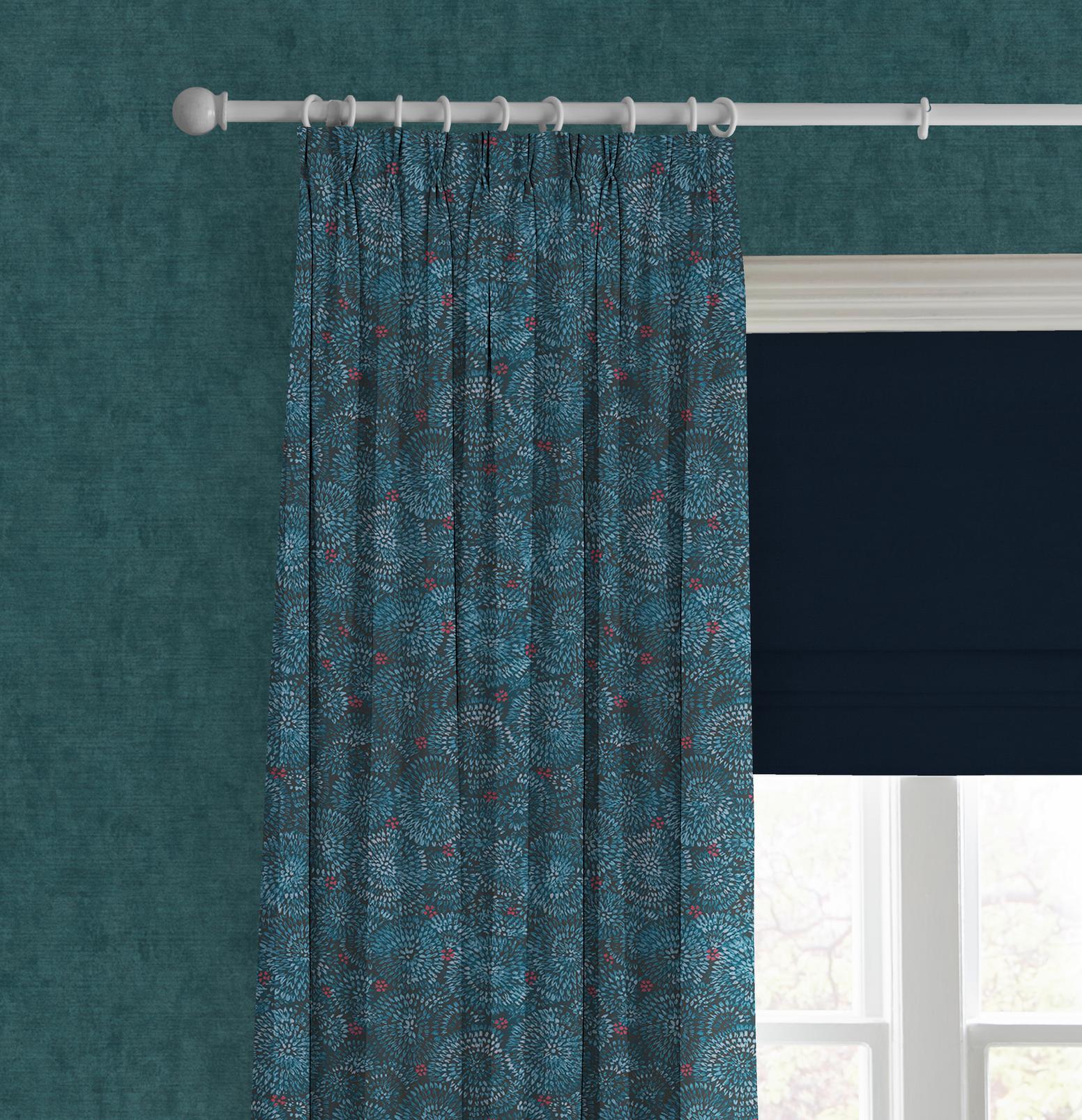 Above the Canopy Midnight Navy Curtain close up image