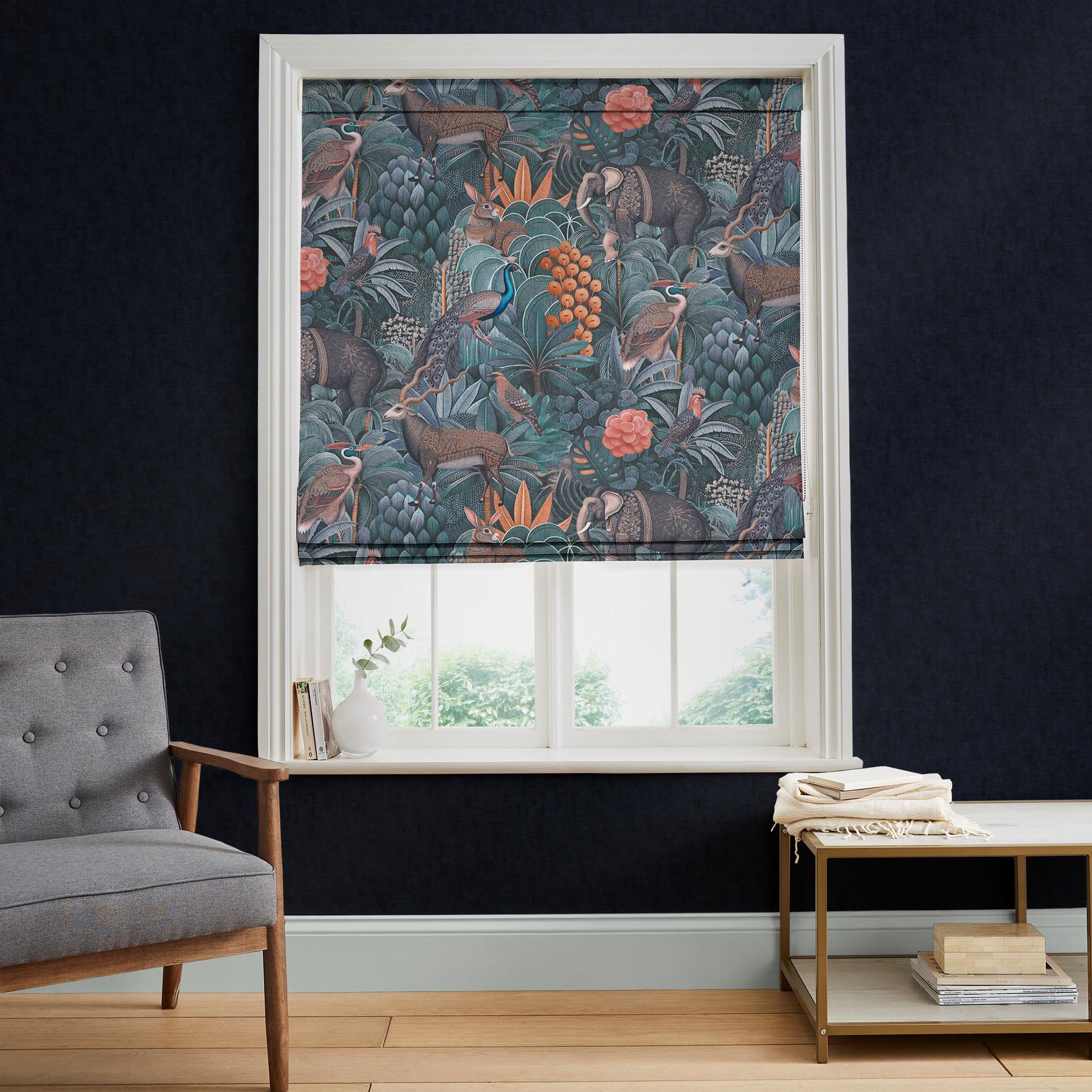 Jungle Jamboree Navy Roman Blind - 142554rom_ROOMSET_01.jpg