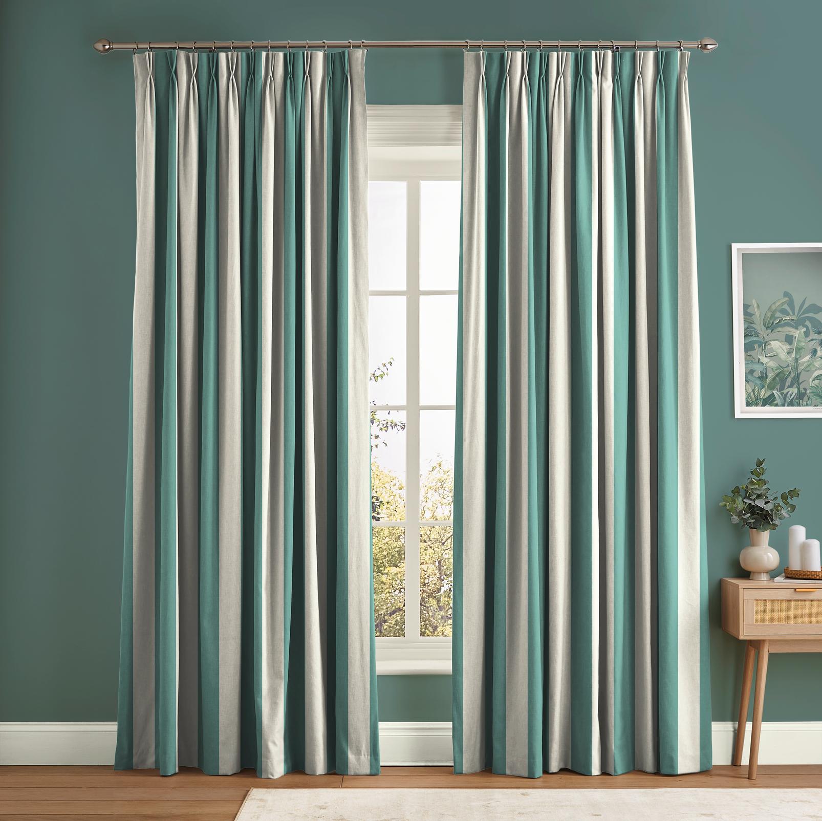 Équilibre Stripe Blue Curtain - 142556cur_ROOMSET_01.jpg