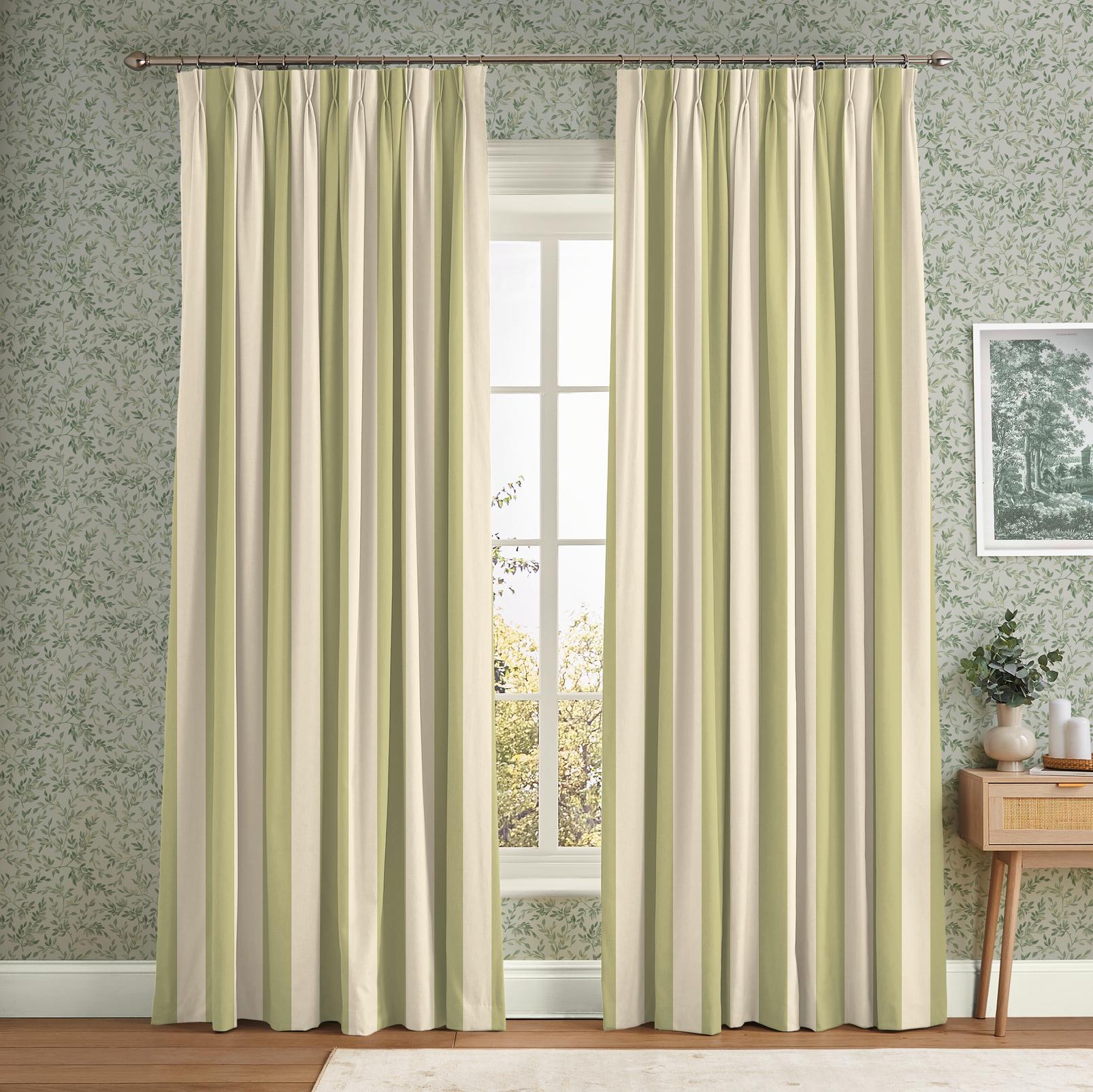 Équilibre Stripe Sage Curtain - 142557cur_ROOMSET_01.jpg