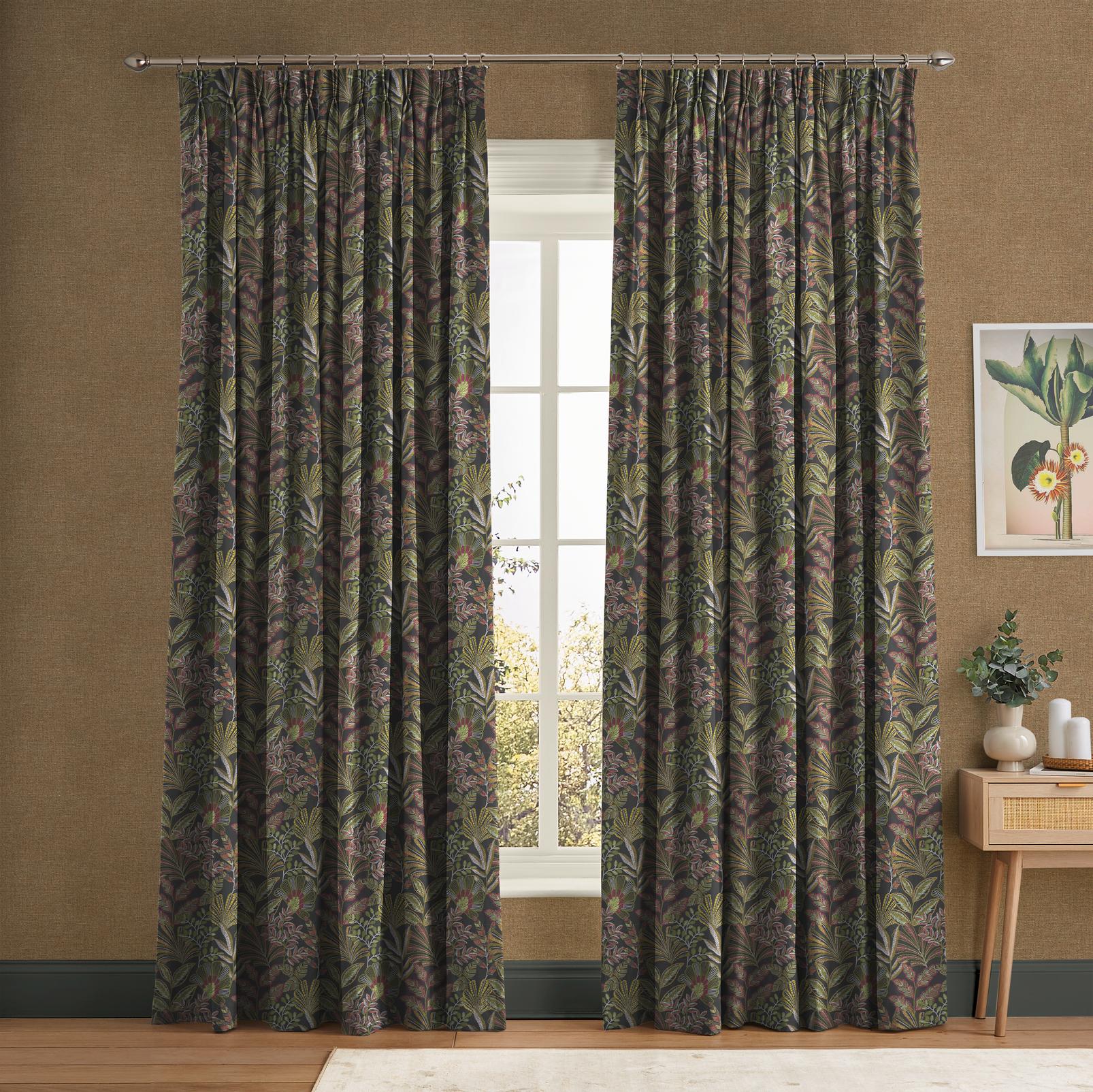 Vendura Weave Black & Damson Curtain - 142567cur_ROOMSET_01.jpg