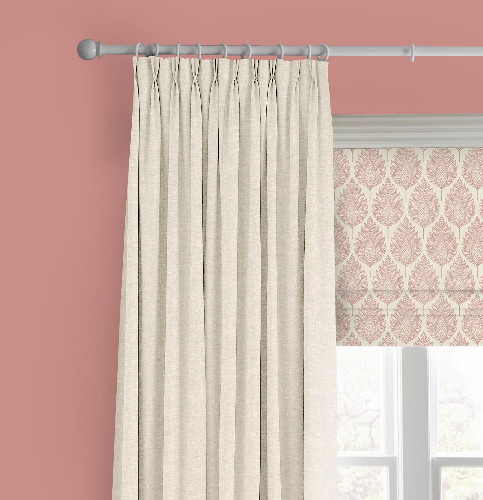 Flame Leaf Pink Roman Blind close up image