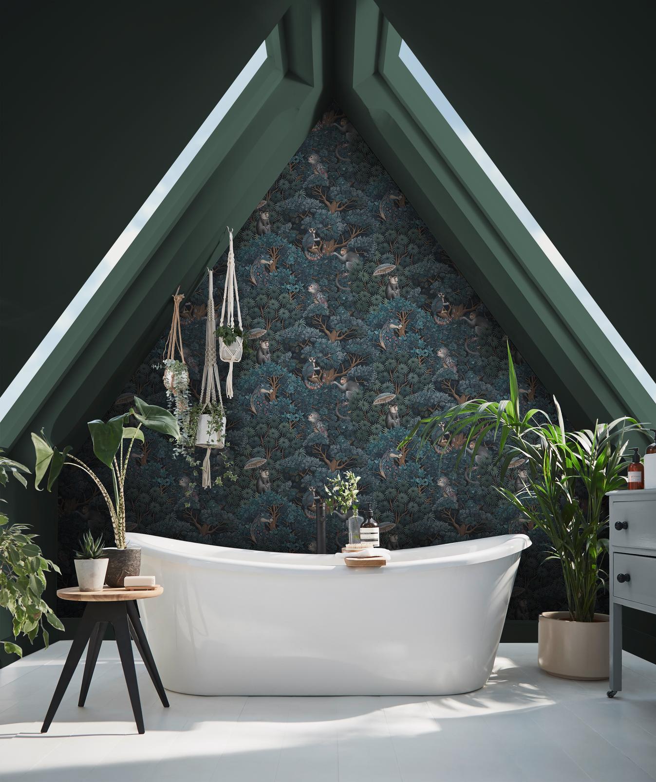 Treetop Troop Navy & Teal Wallpaper - 142313_ROOMSET_01.jpg