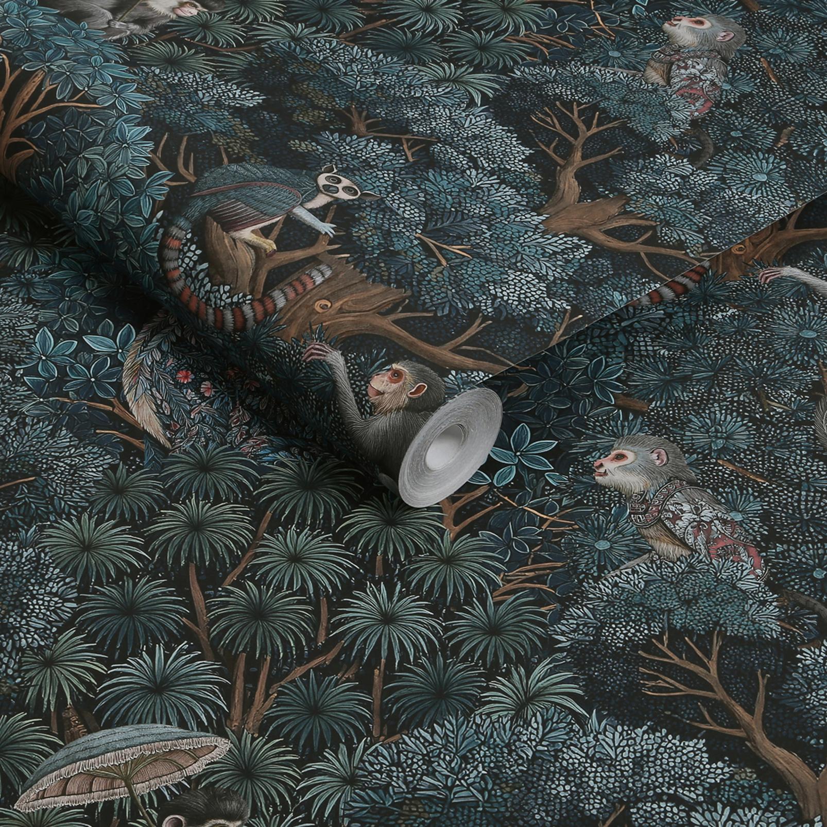 Treetop Troop Navy & Teal Wallpaper - 142313_ROLLSHOT_01.jpg