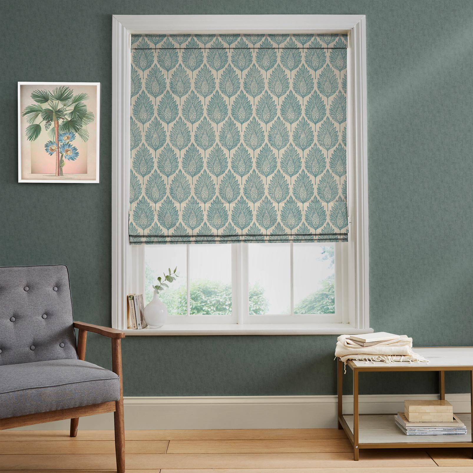 Flame Leaf Teal Roman Blind - 142548rom_ROOMSET_01.jpg