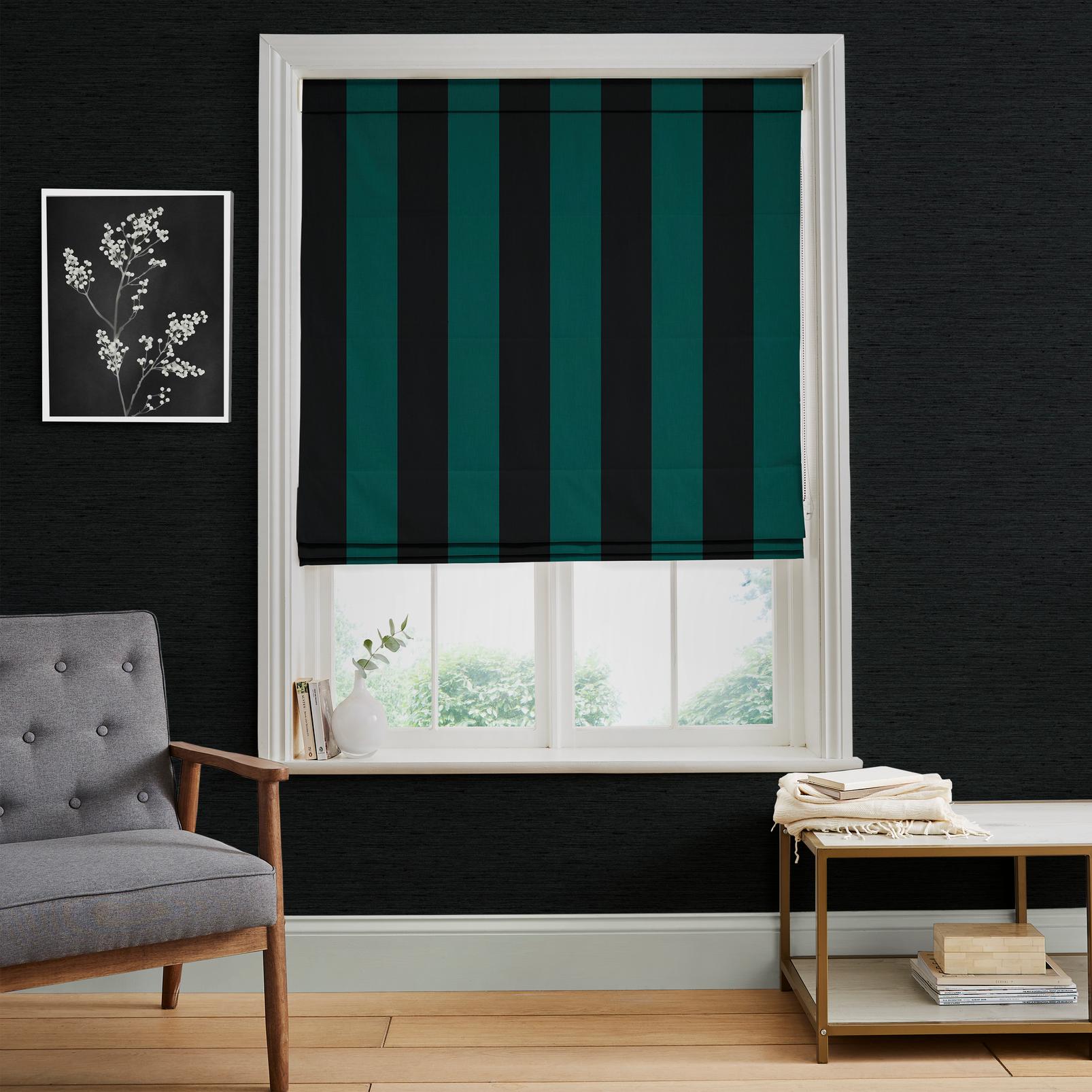Équilibre Stripe Navy Roman Blind - 142555rom_ROOMSET_01.jpg