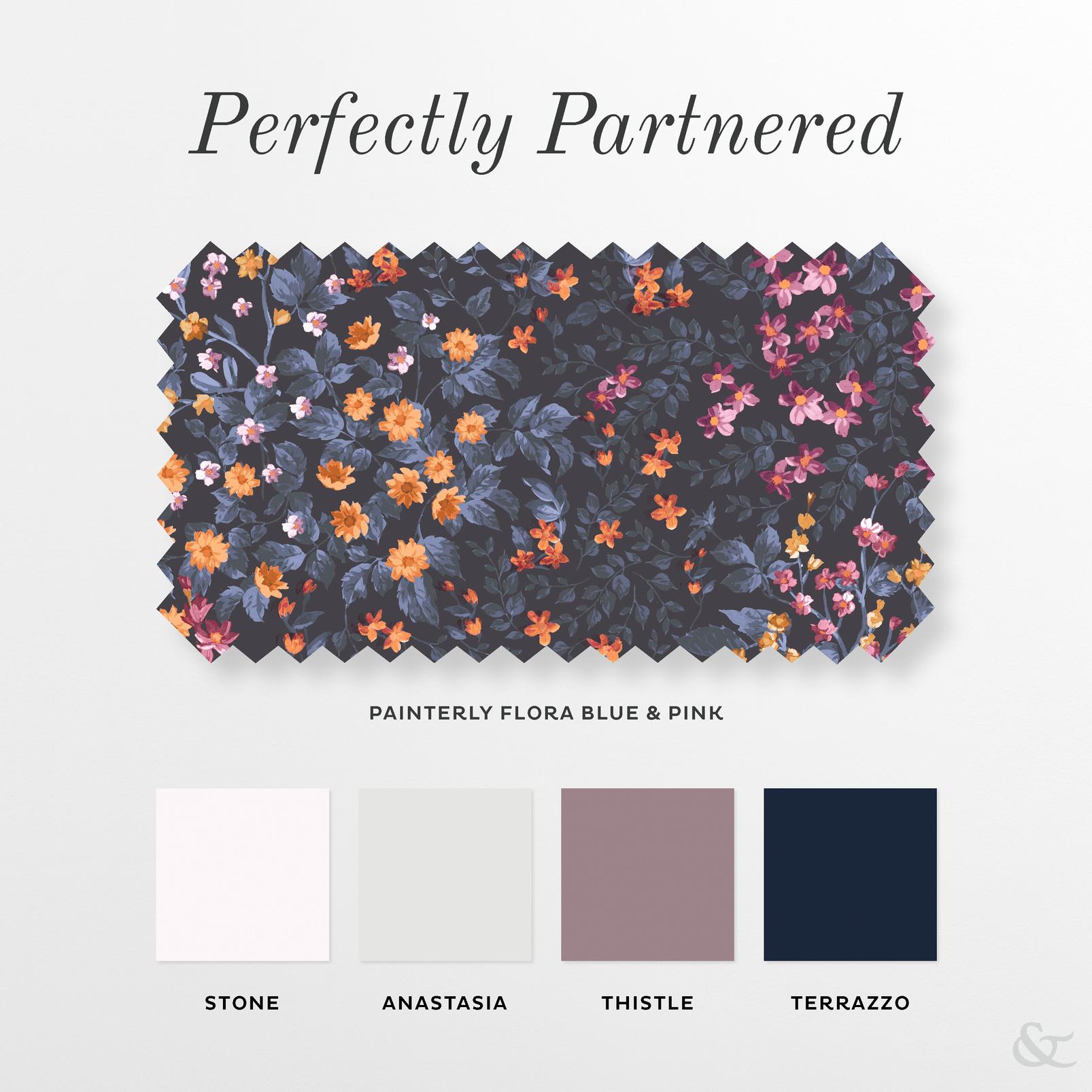 Painterly Flora Blue & Pink Roman Blind - 142563rom_COORDINATES_01.jpg